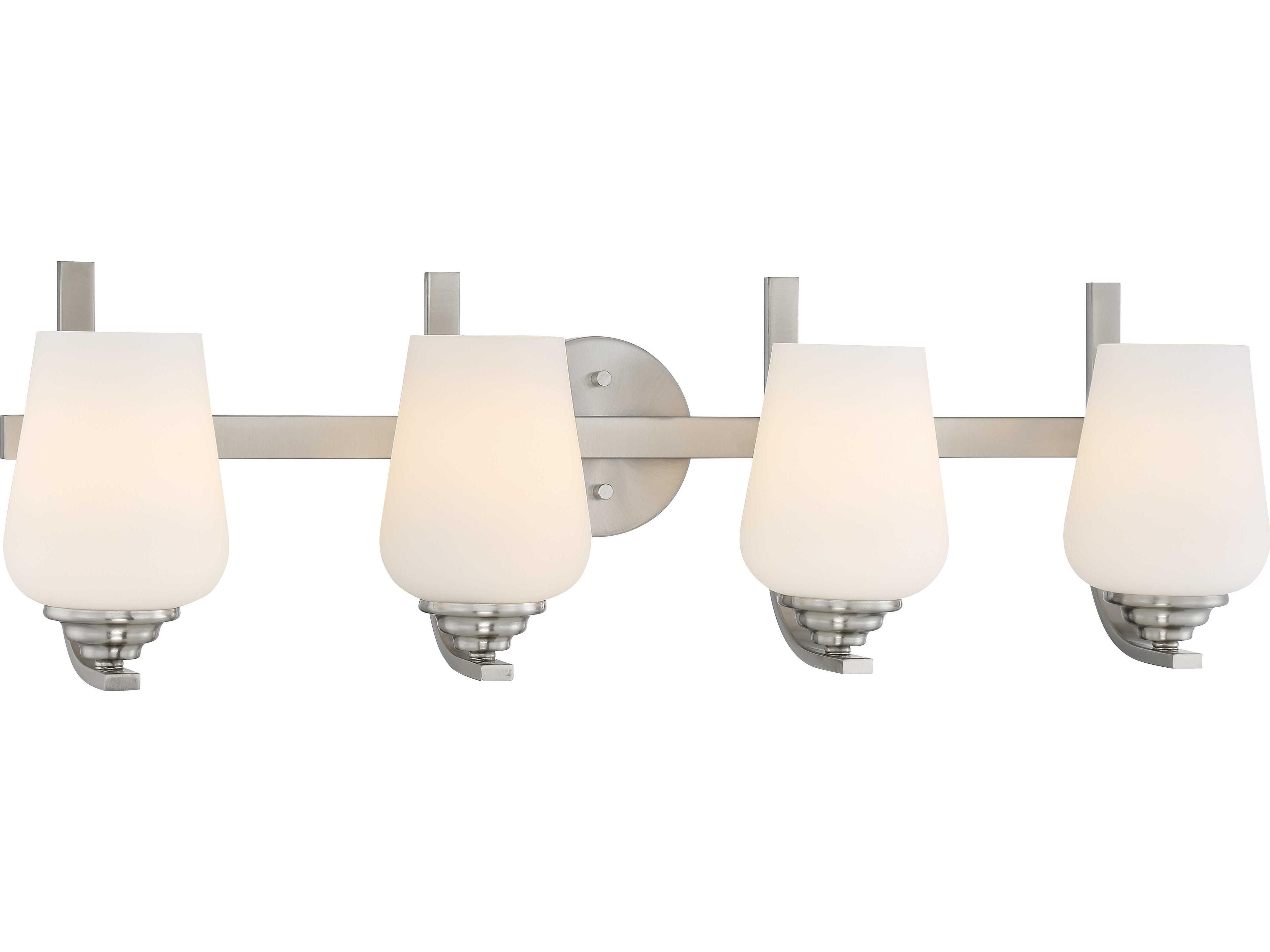 Shyloh 4-Light Brushed Nickel Glass Vanity Light