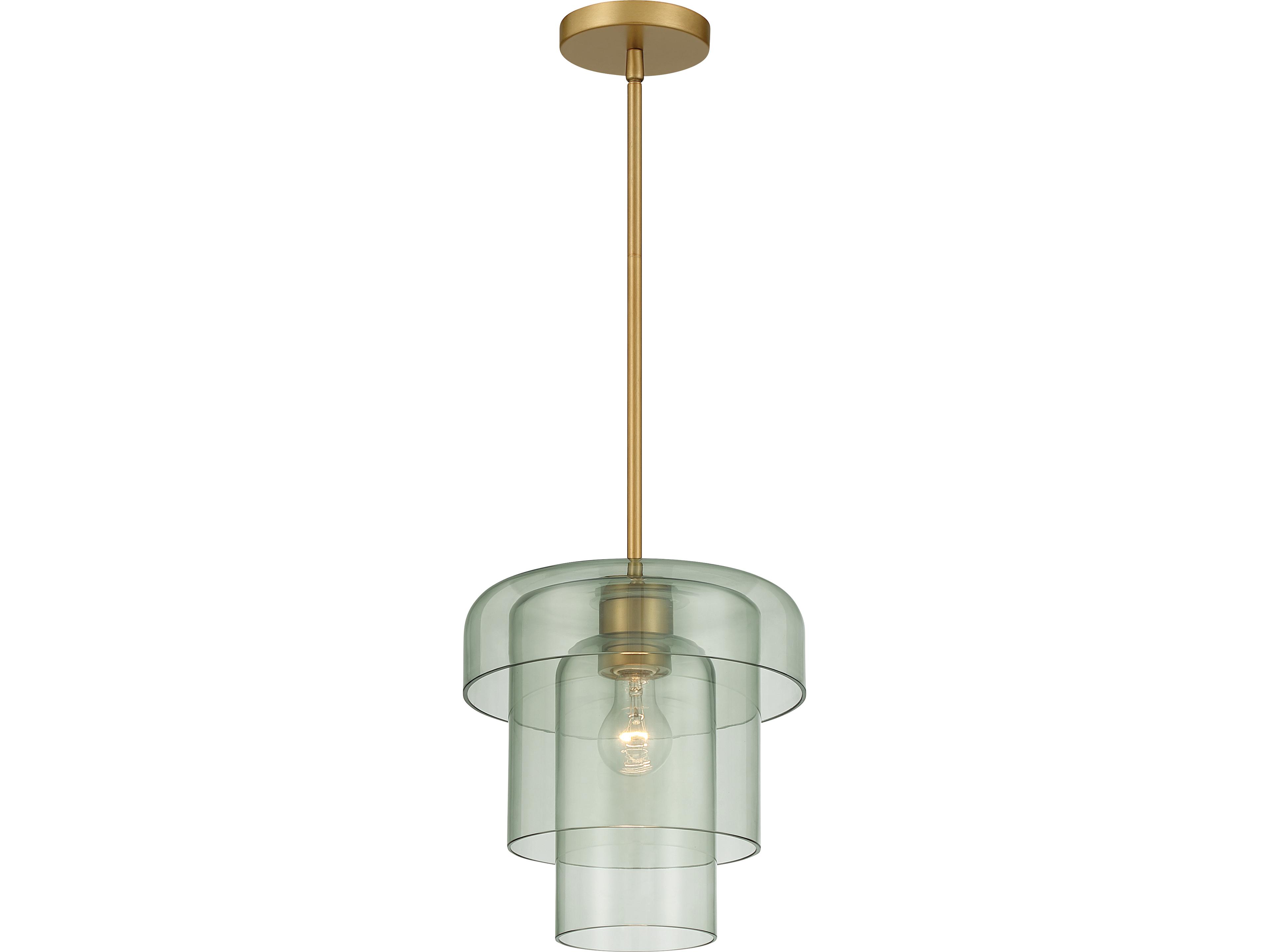 Velique 1-Light Legacy Brass Cylinder Tiered Mini Pendant