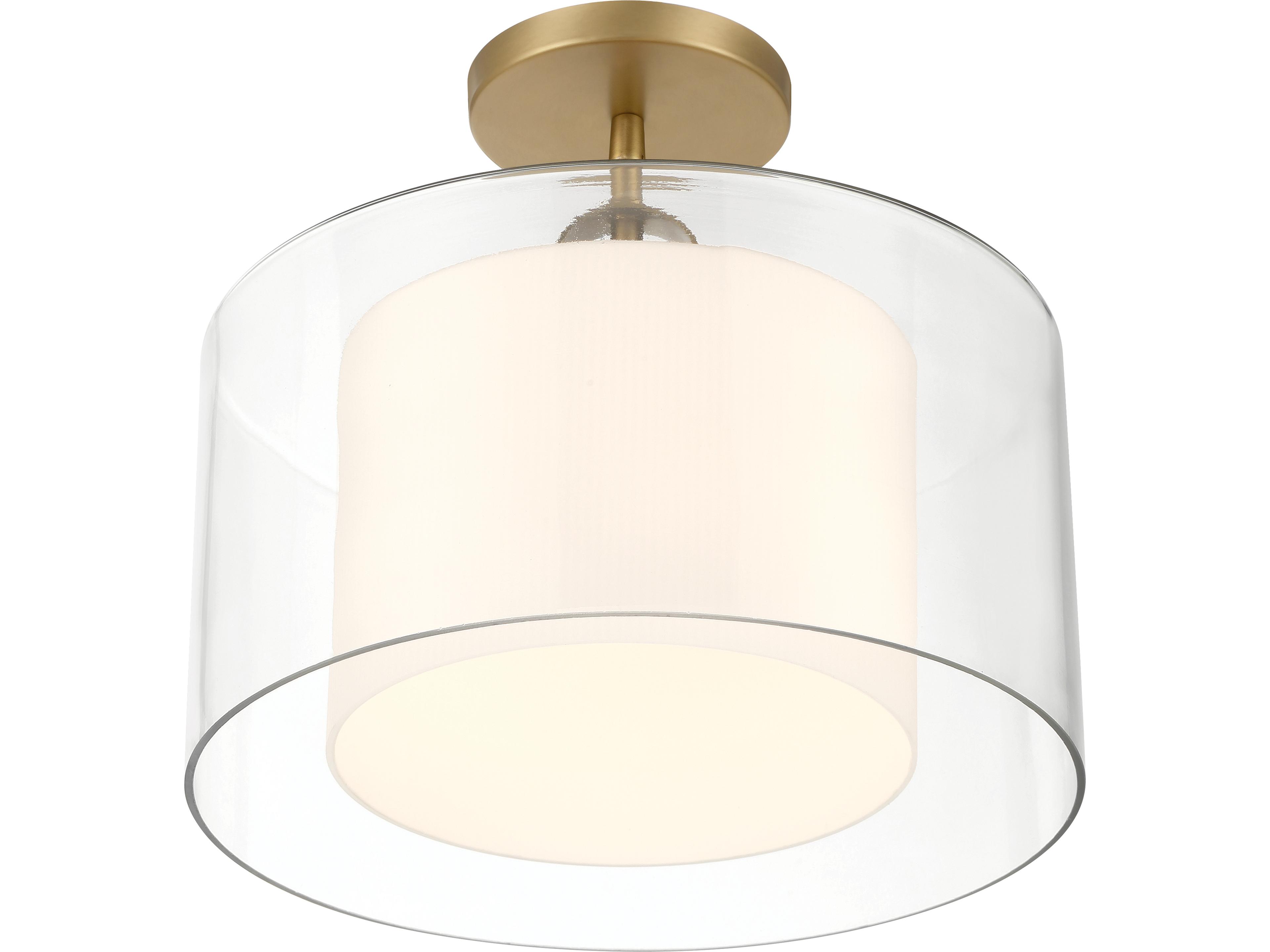 Seville 1-Light Legacy Brass Drum Semi Flush Mount