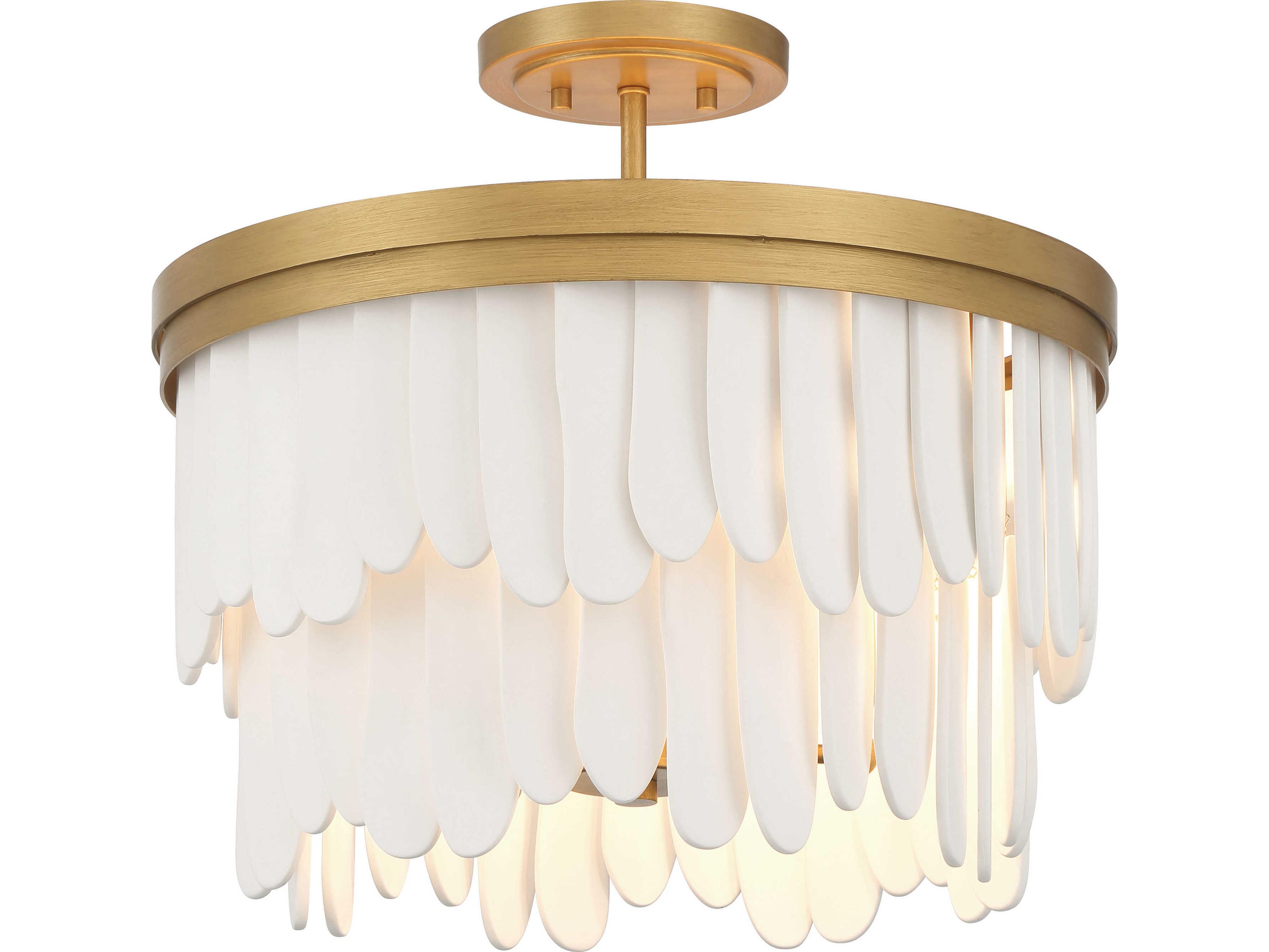 Briscade 6-Light Painted Legacy Brass Drum Semi Flush Mount