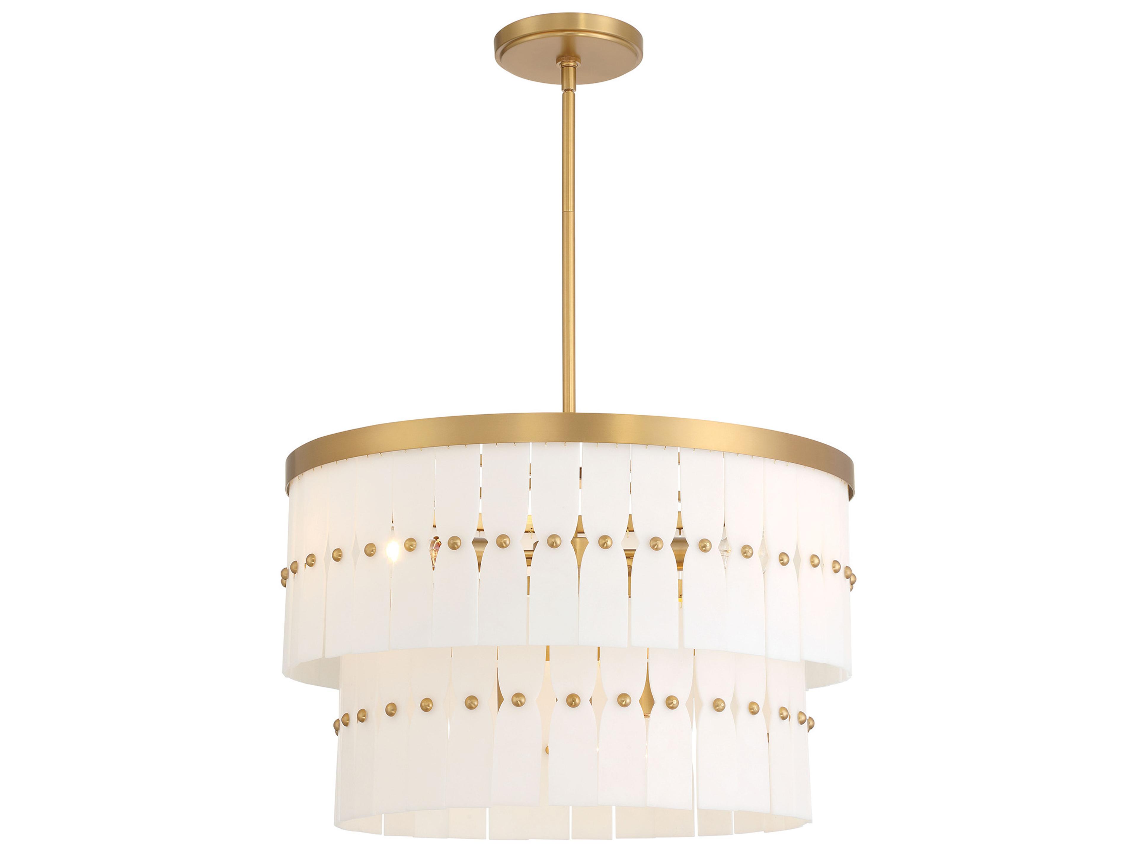 Minka Lavery Coronelle 6-Light Legacy Brass Drum Tiered Pendant