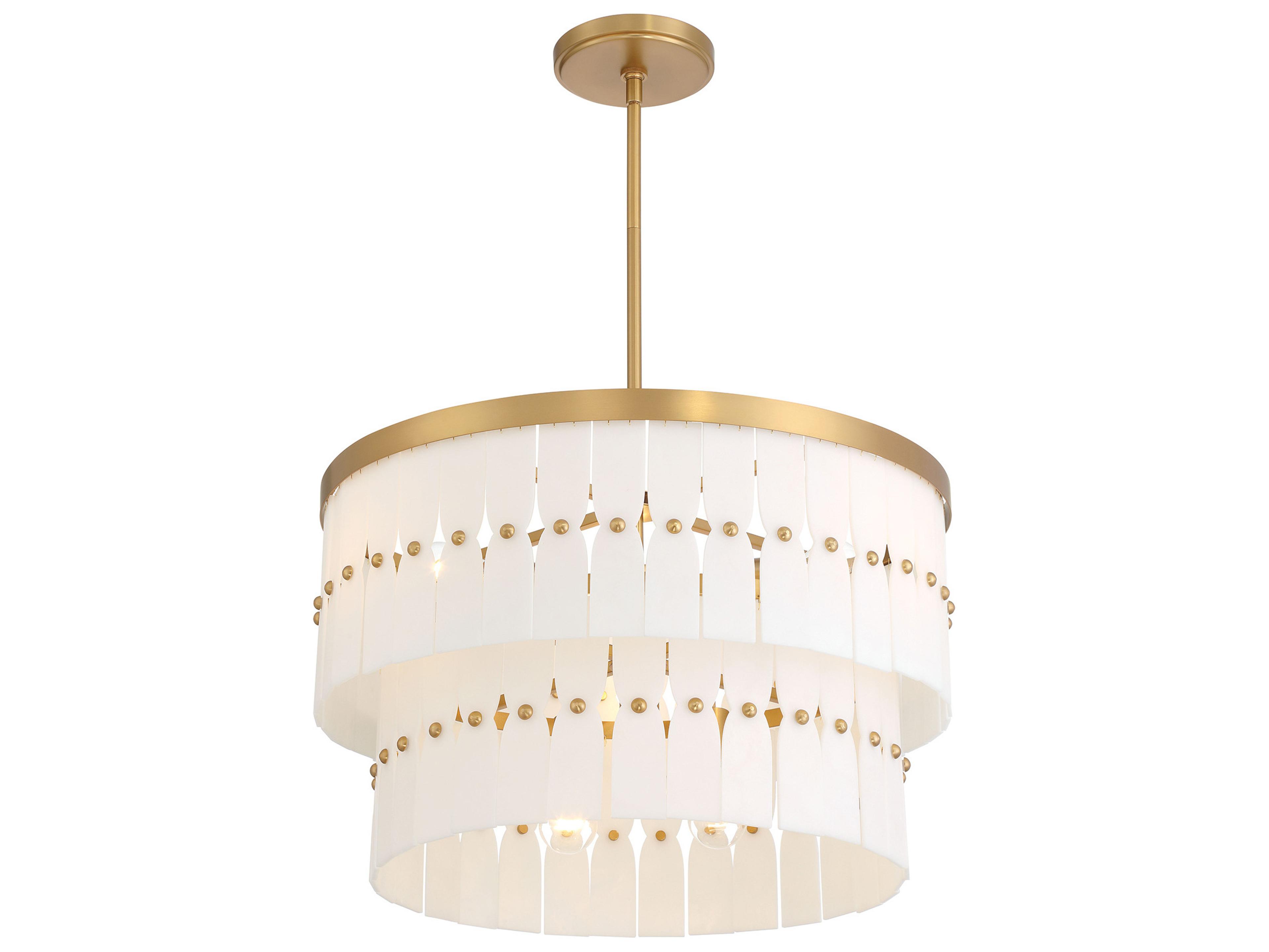 Minka Lavery Coronelle 6-Light Legacy Brass Drum Tiered Pendant