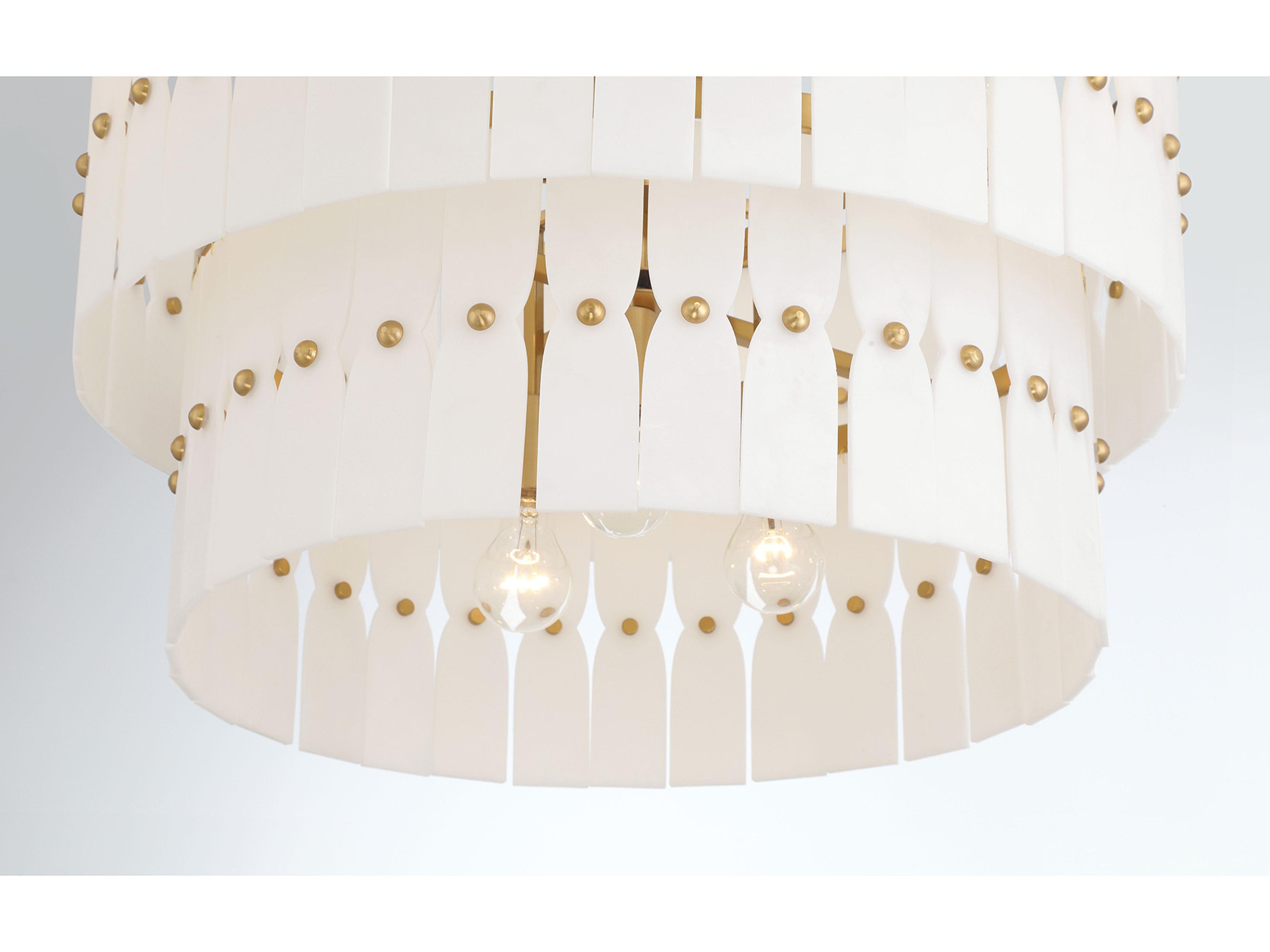 Minka Lavery Coronelle 6-Light Legacy Brass Drum Tiered Pendant
