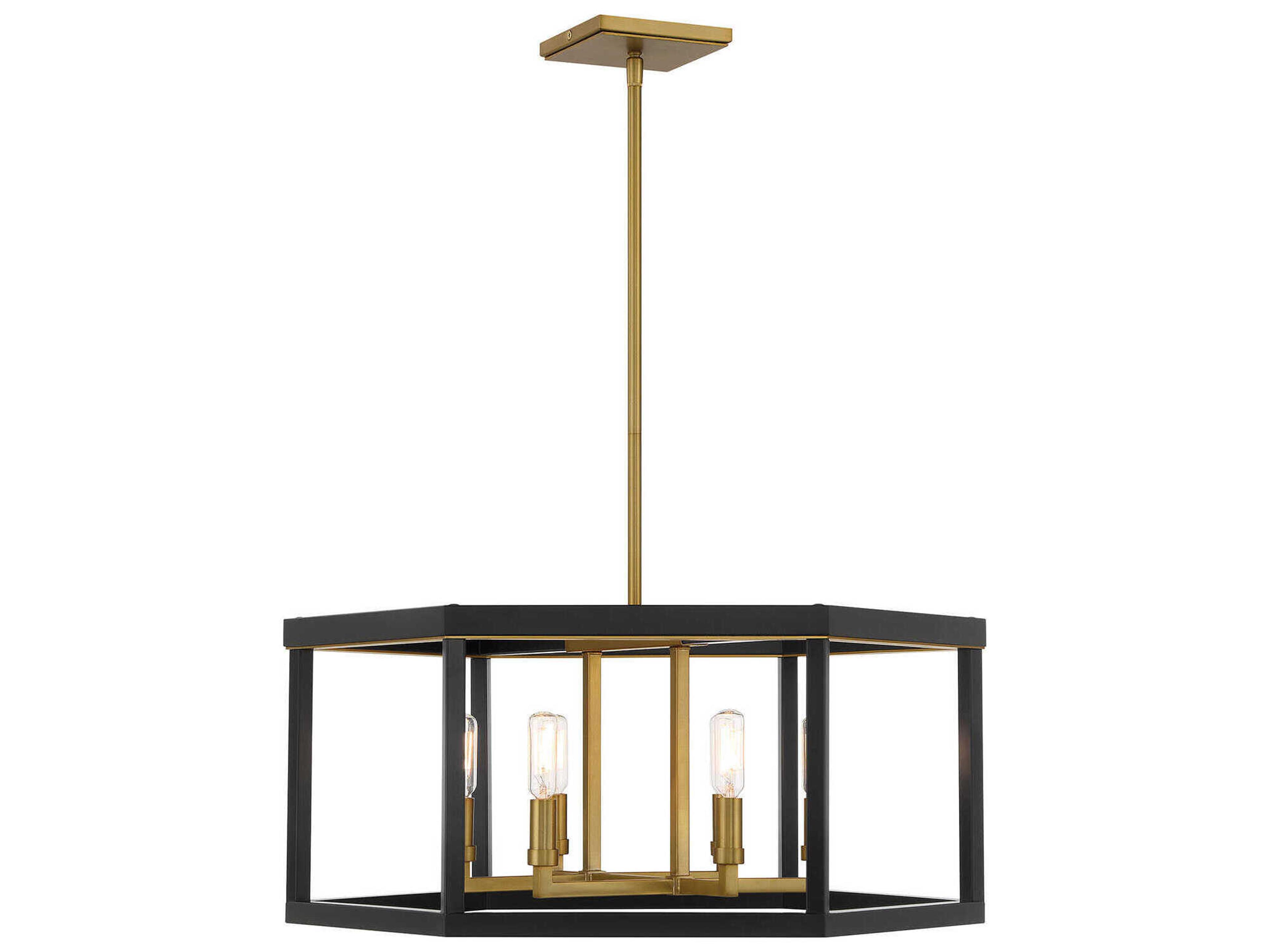 Union Estates 6-Light Coal Soft Brass Black Candelabra Geometric Chandelier