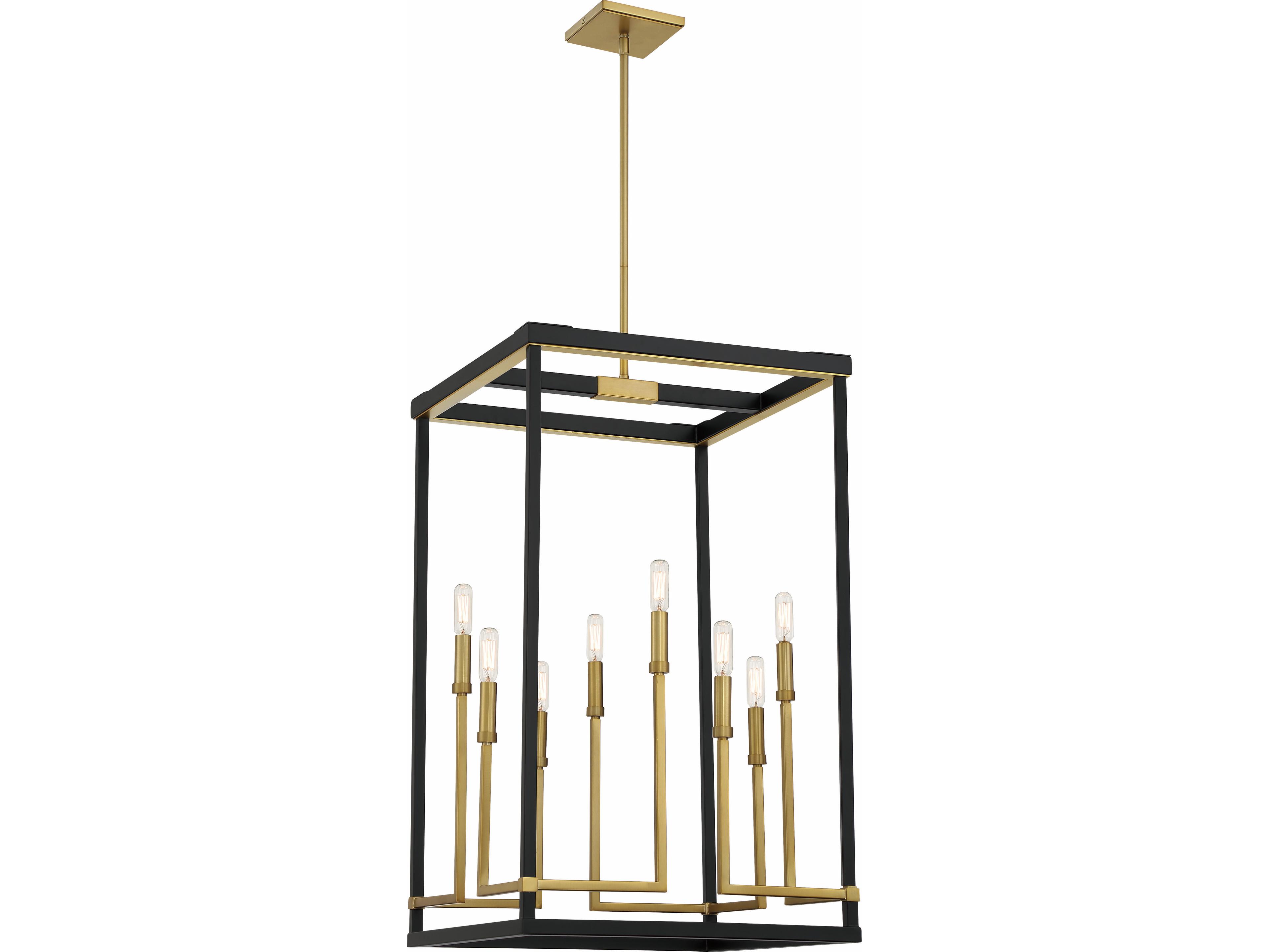 Union Estates 8-Light Coal Soft Brass Black Pendant