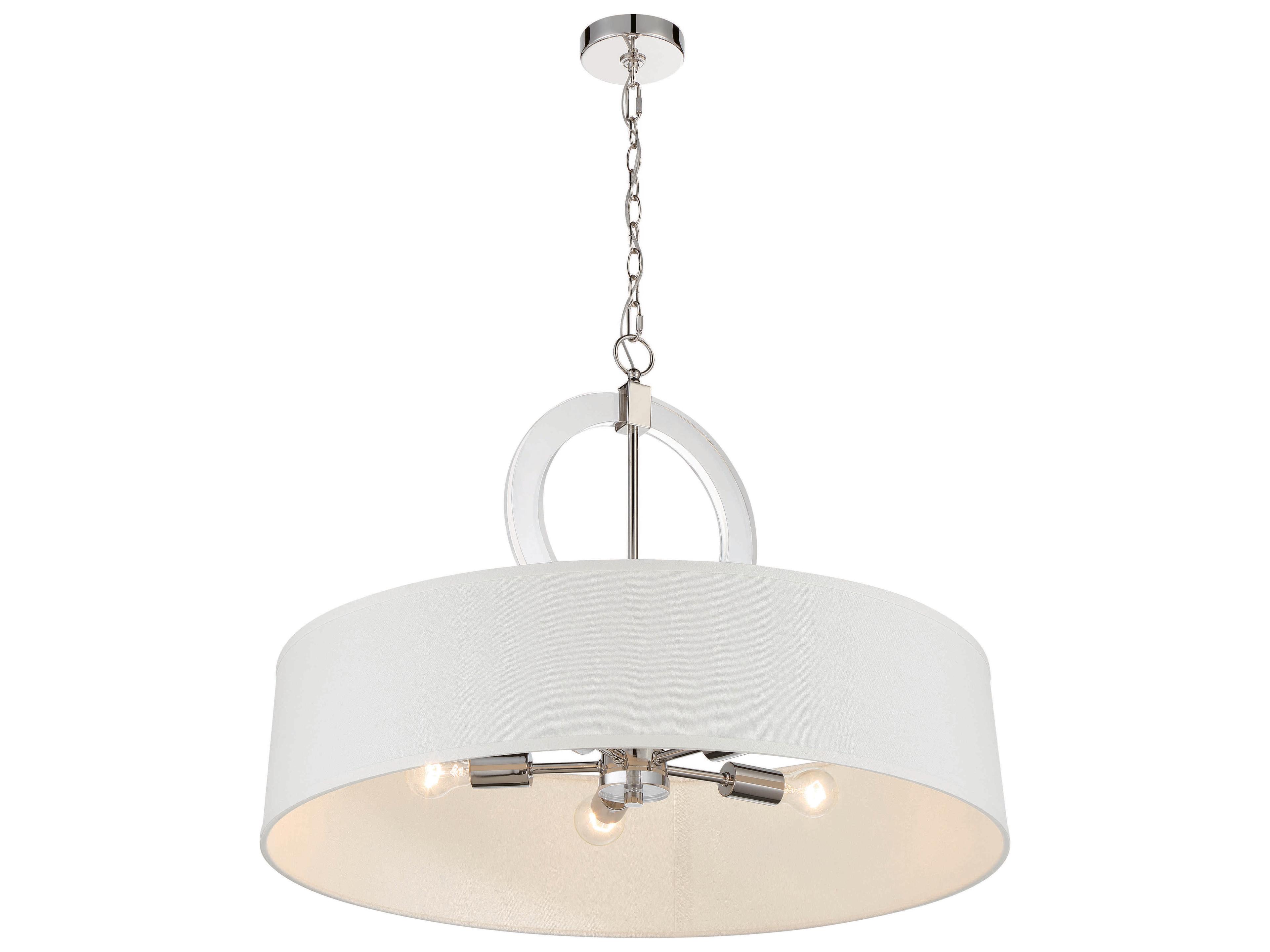 Cape Coral 5-Light Polished Nickel Round Pendant