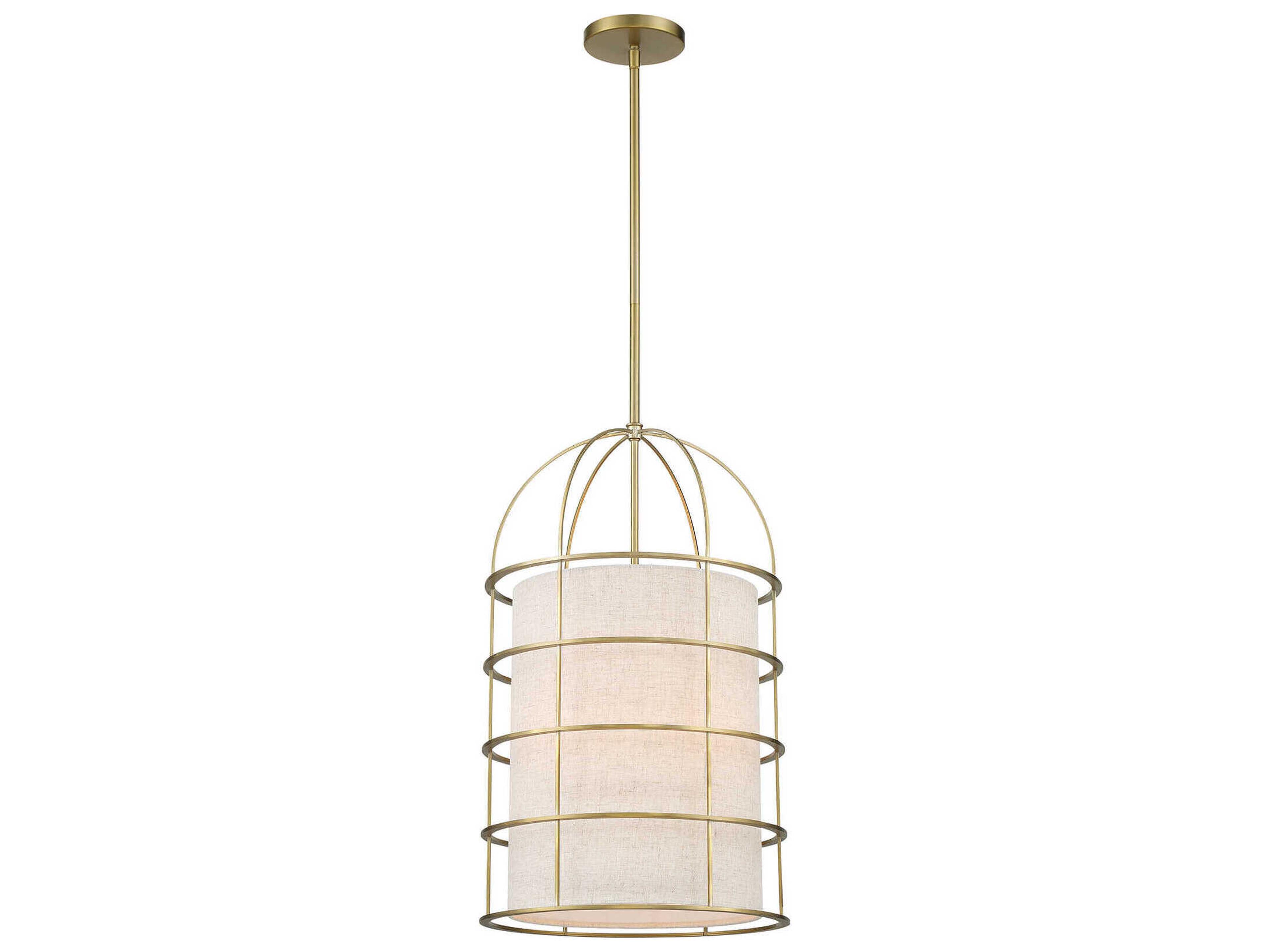 Gateway Park 4-Light Soft Brass Drum Pendant