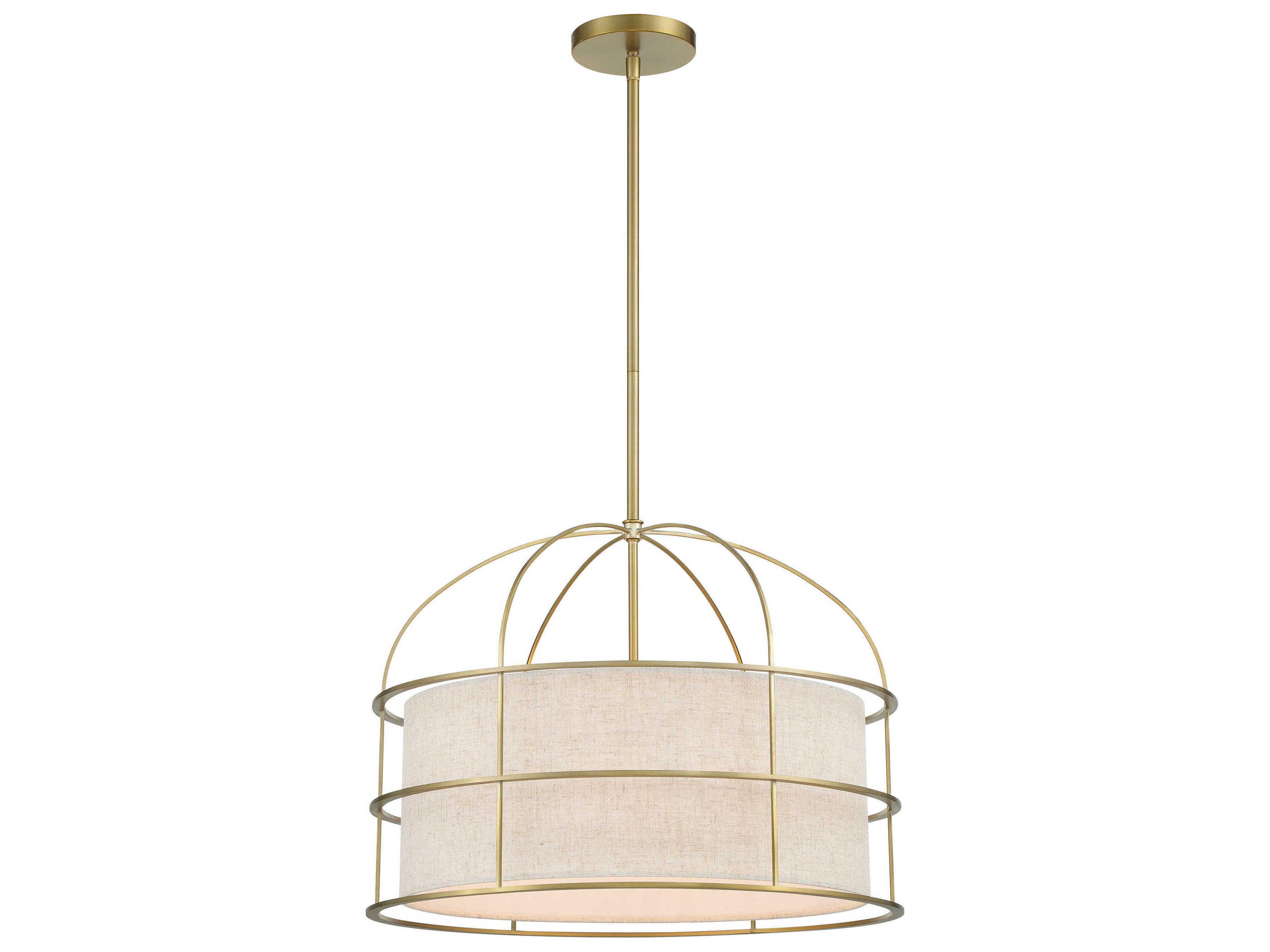 Gateway Park 5-Light Soft Brass Drum Pendant