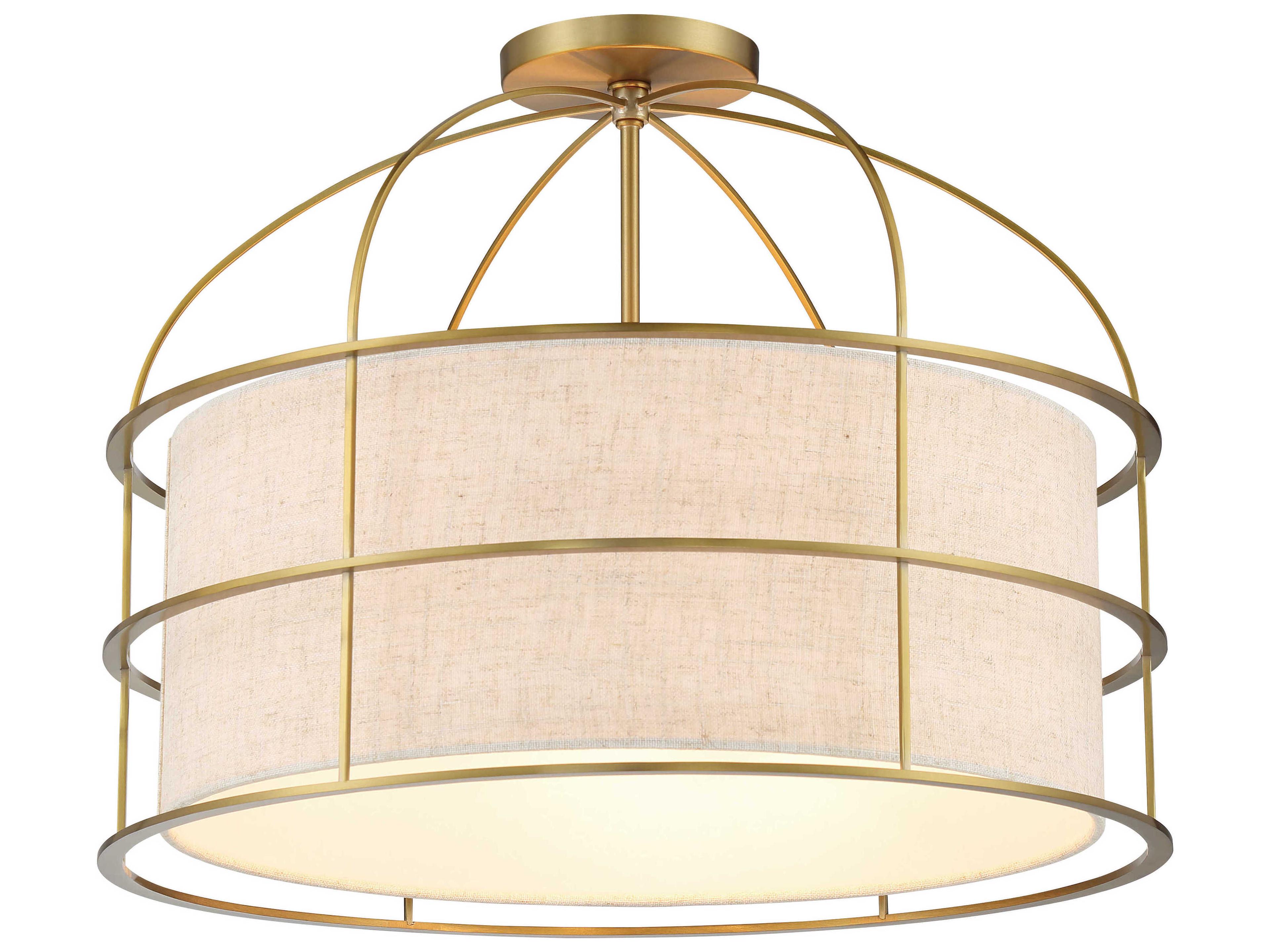 Minka Lavery Gateway Park 5-Light Soft Brass Drum Pendant