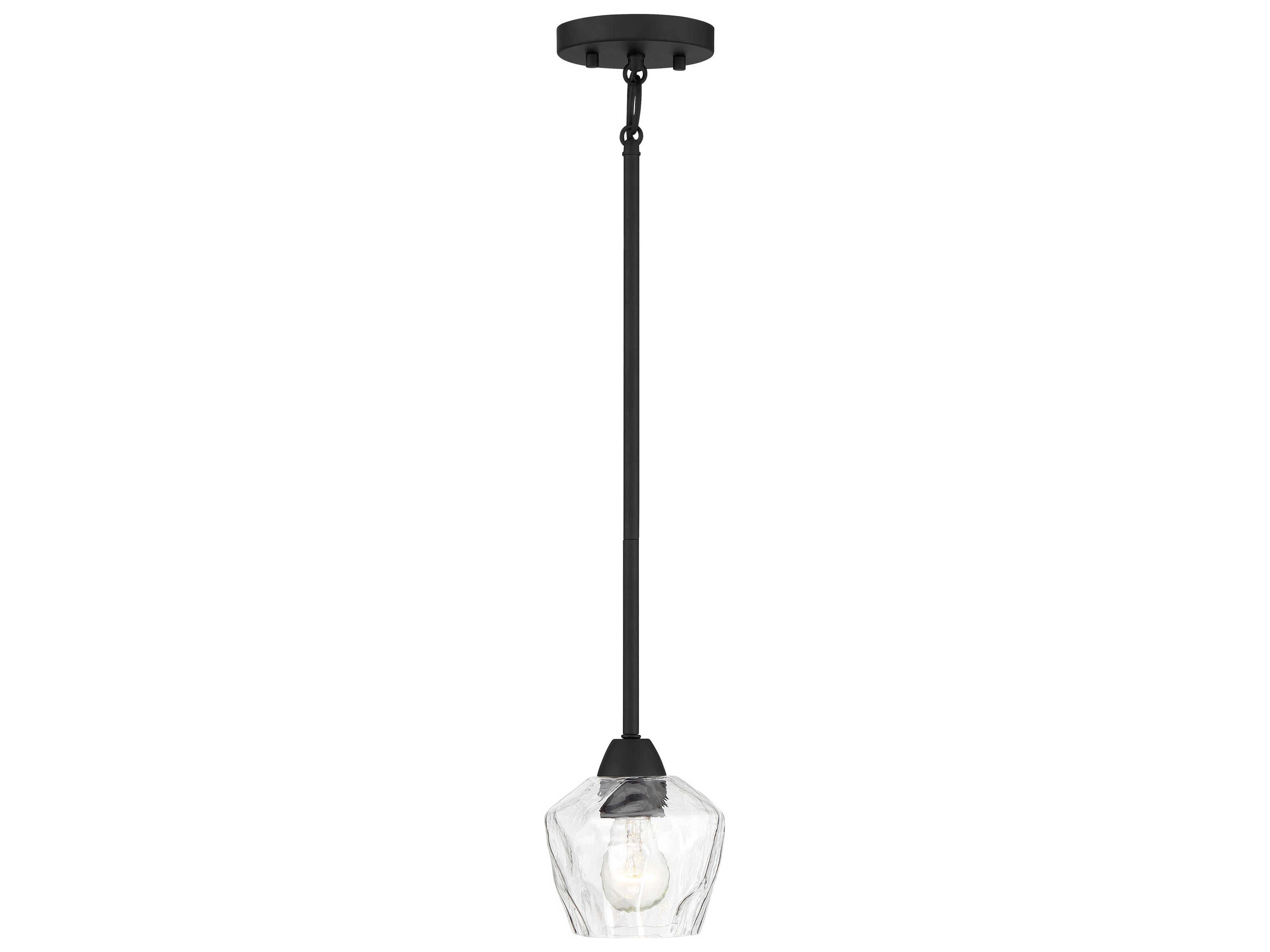Camrin 1-Light Coal Black Glass Bell Mini Pendant