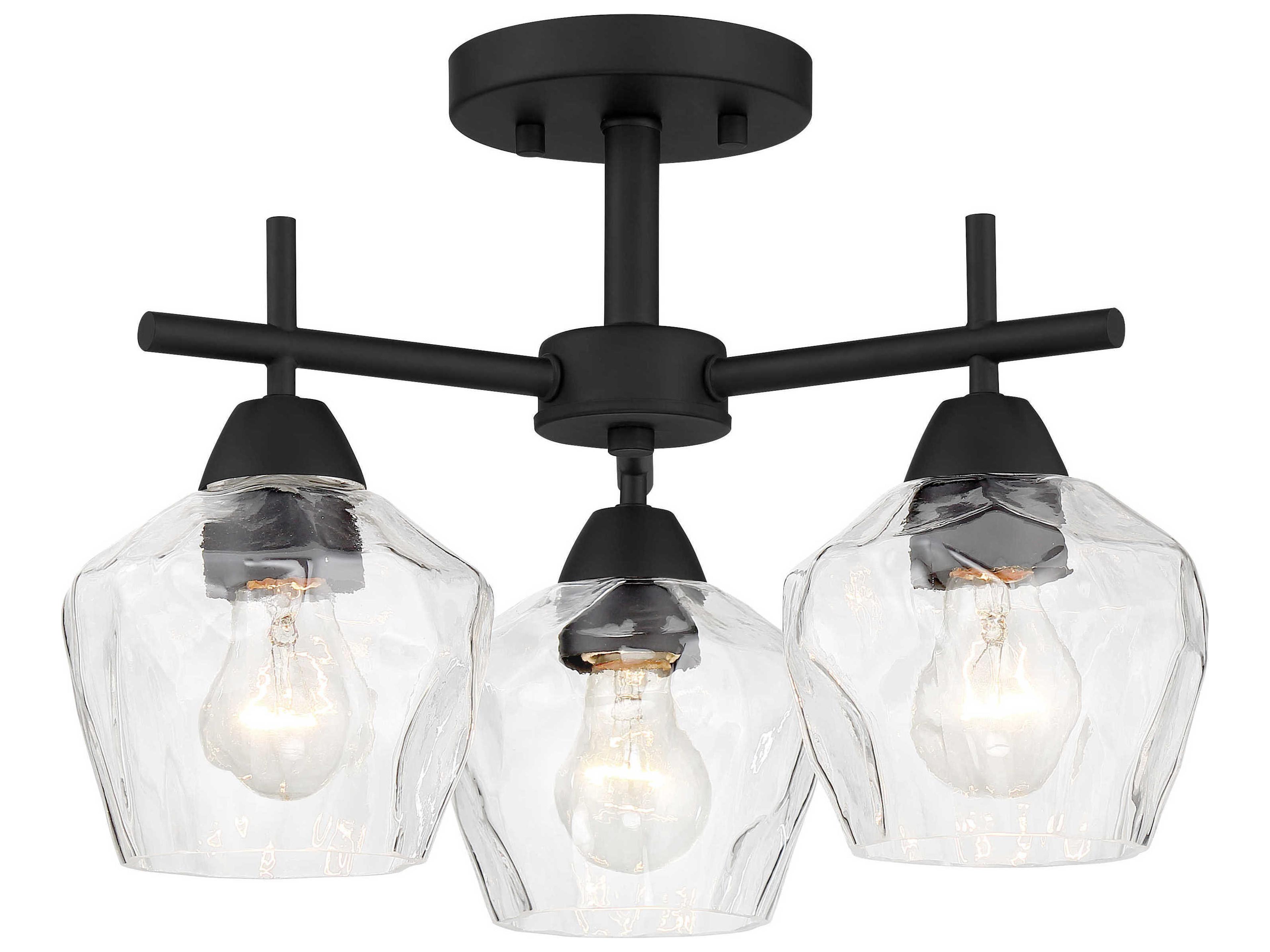 Minka Lavery Camrin 3-Light Coal Black Glass Bell Chandelier