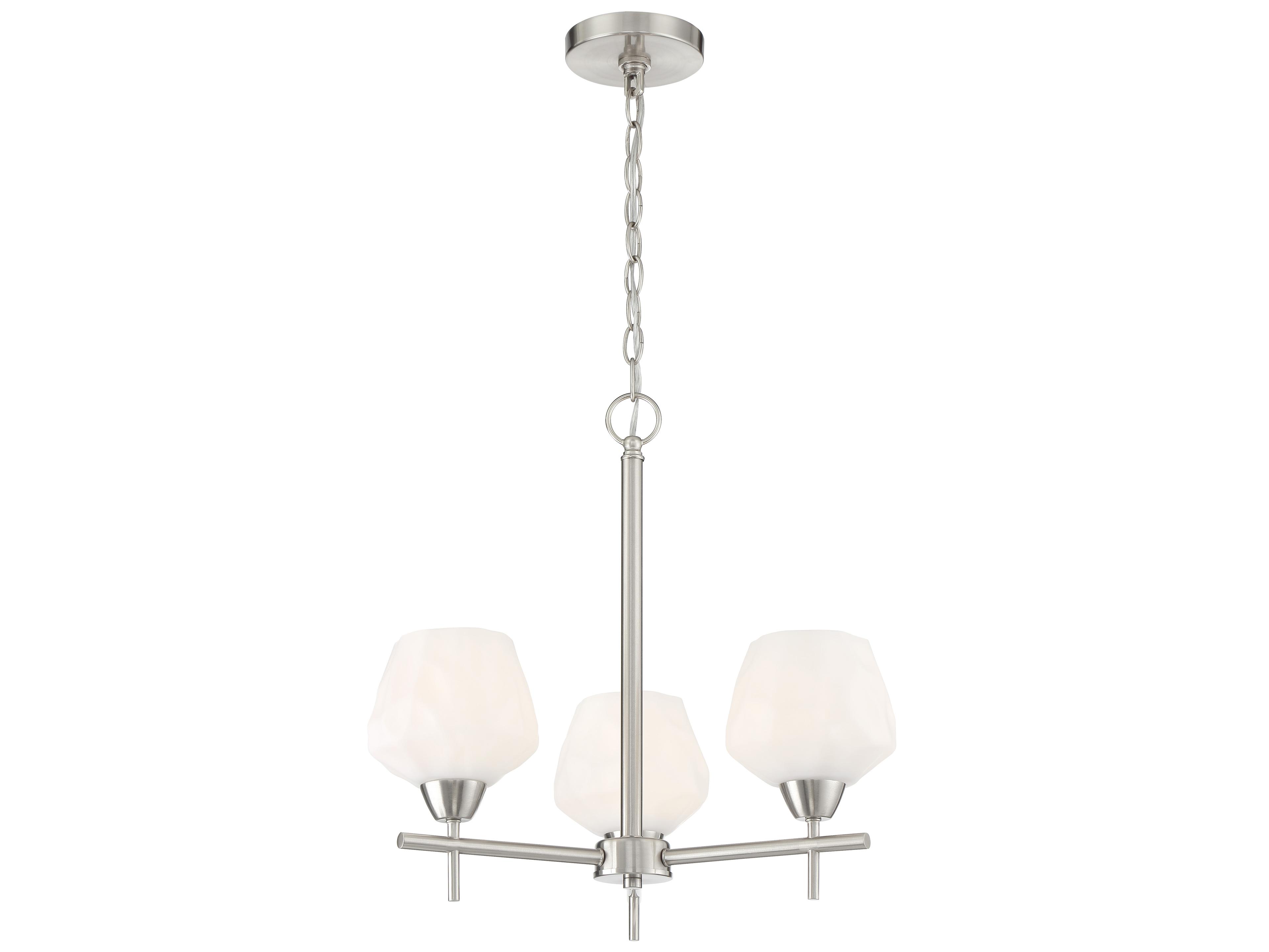 Camrin 3-Light Brushed Nickel Glass Bell Chandelier