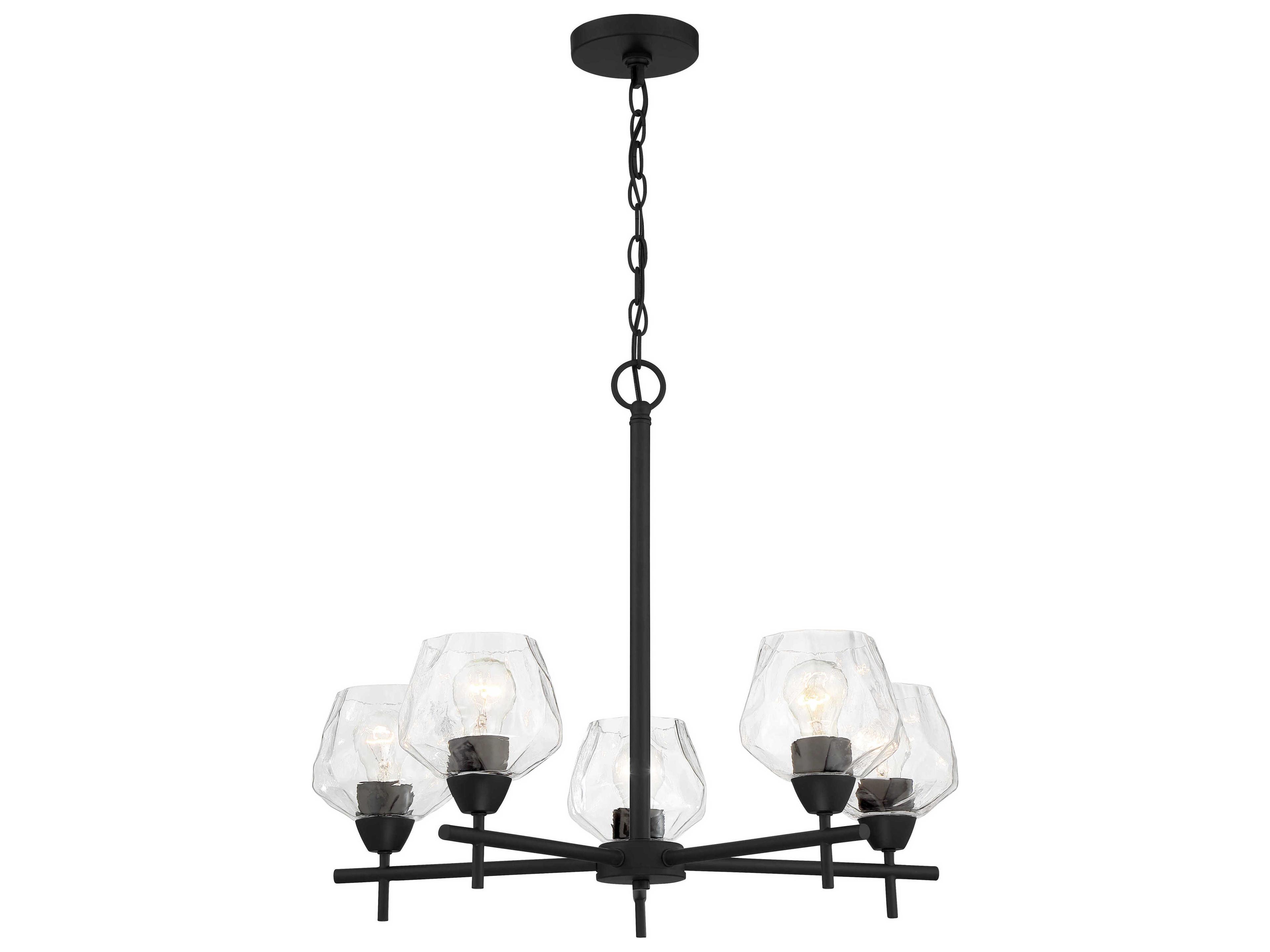 Camrin 5-Light Coal Black Glass Bell Chandelier