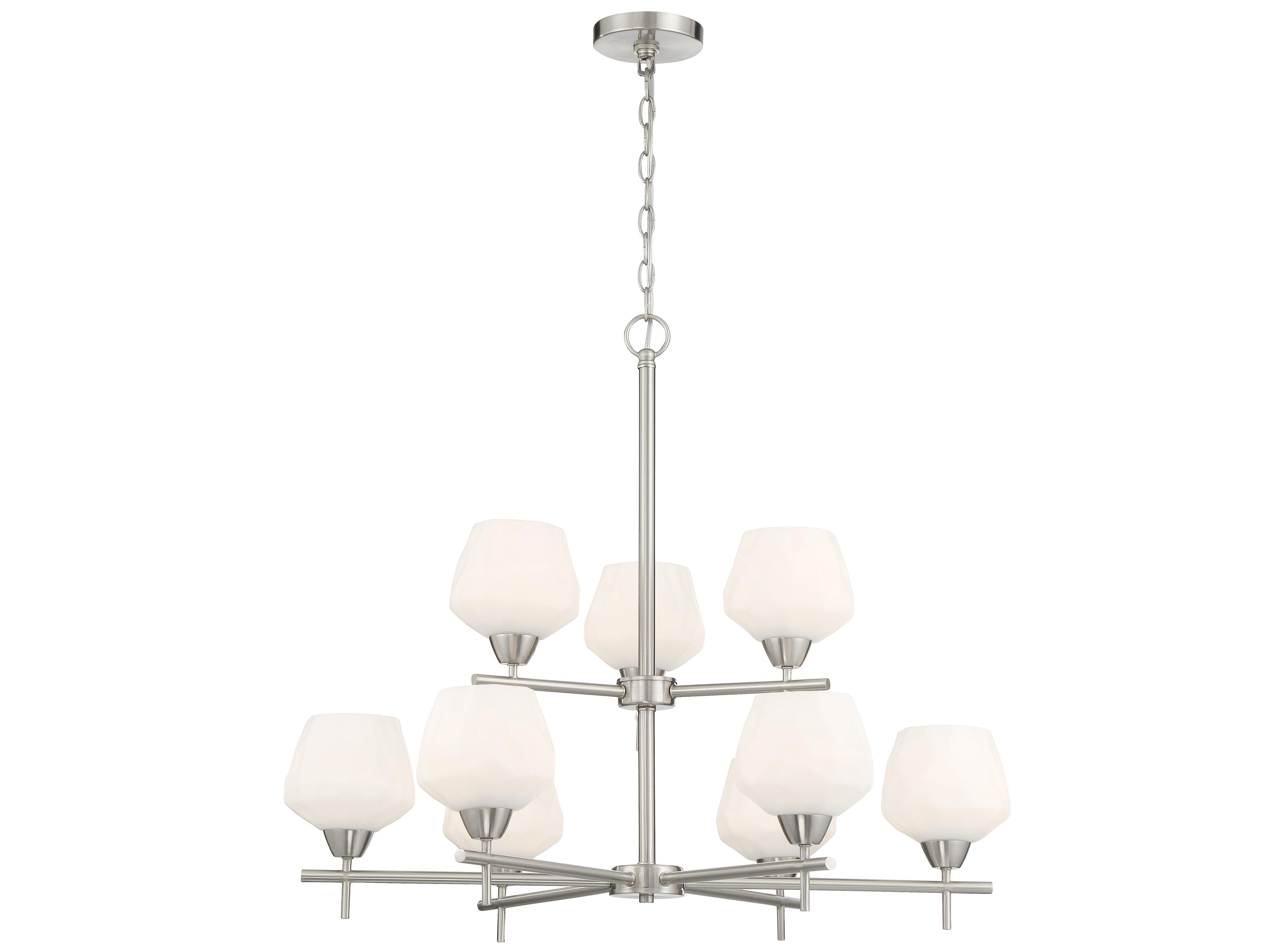 Camrin 9-Light Brushed Nickel Glass Bell Chandelier