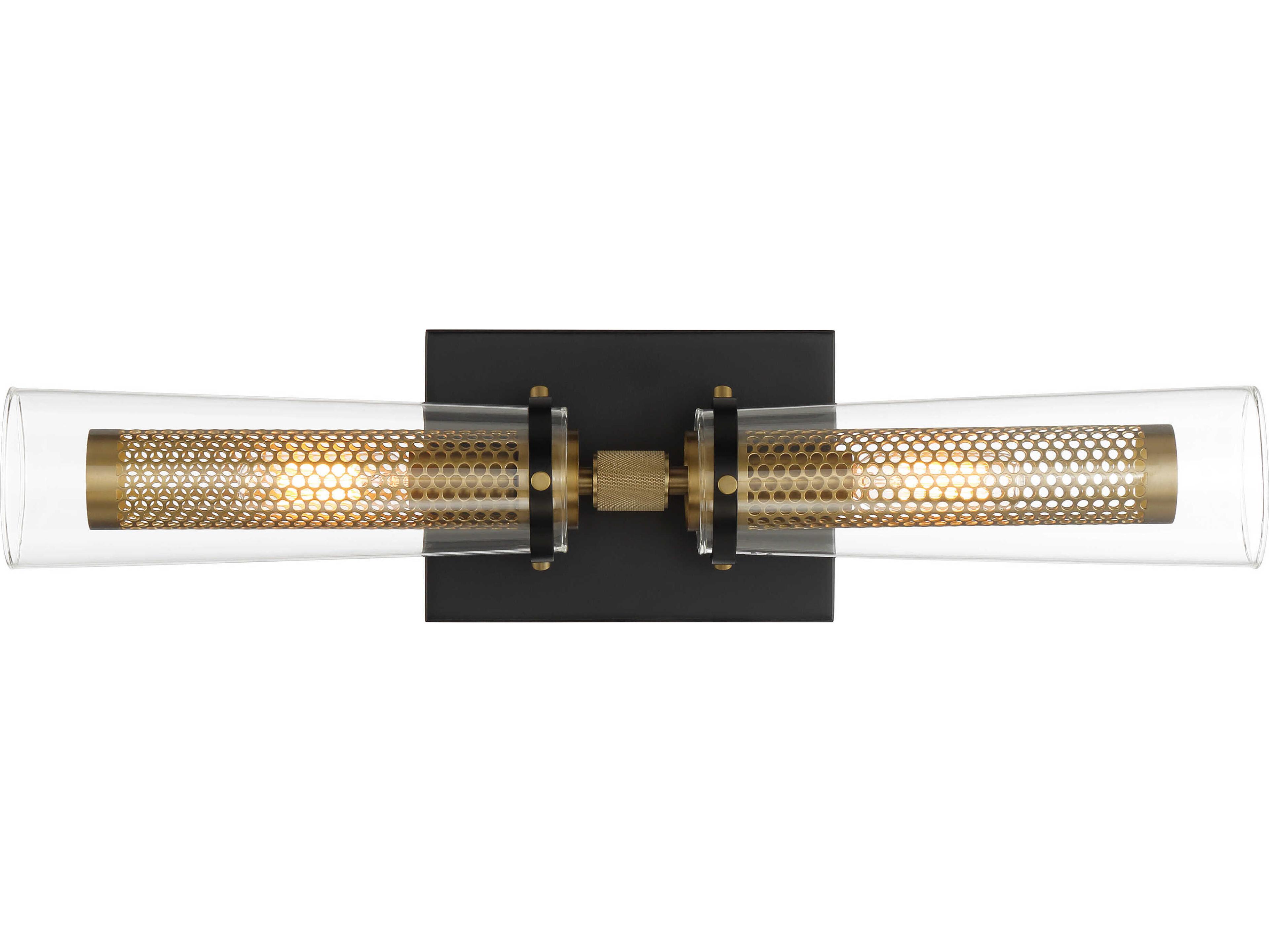 Minka Lavery Emmerham 2-Light Coal Soft Brass Black Vanity Light