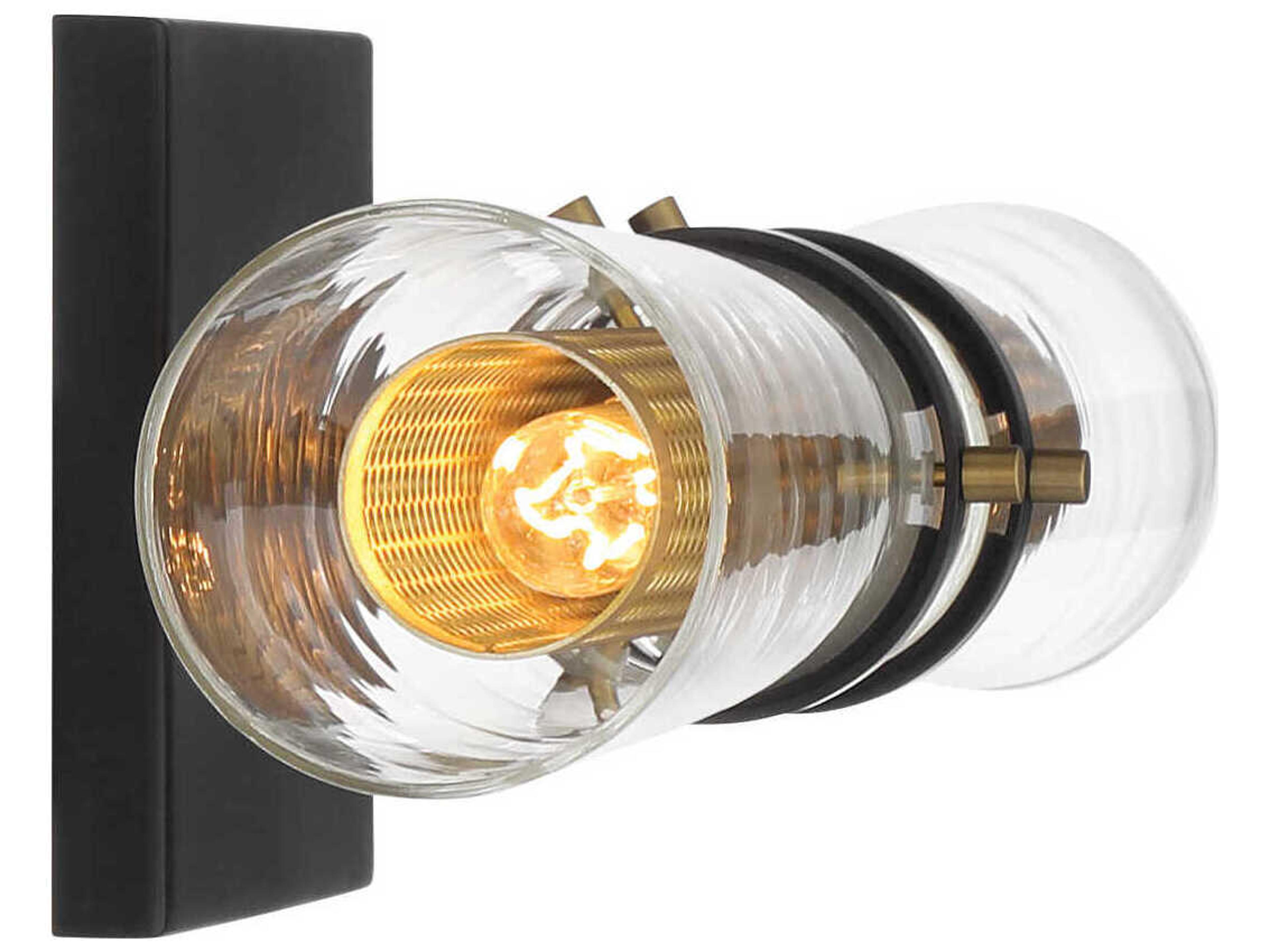 Minka Lavery Emmerham 2-Light Coal Soft Brass Black Vanity Light