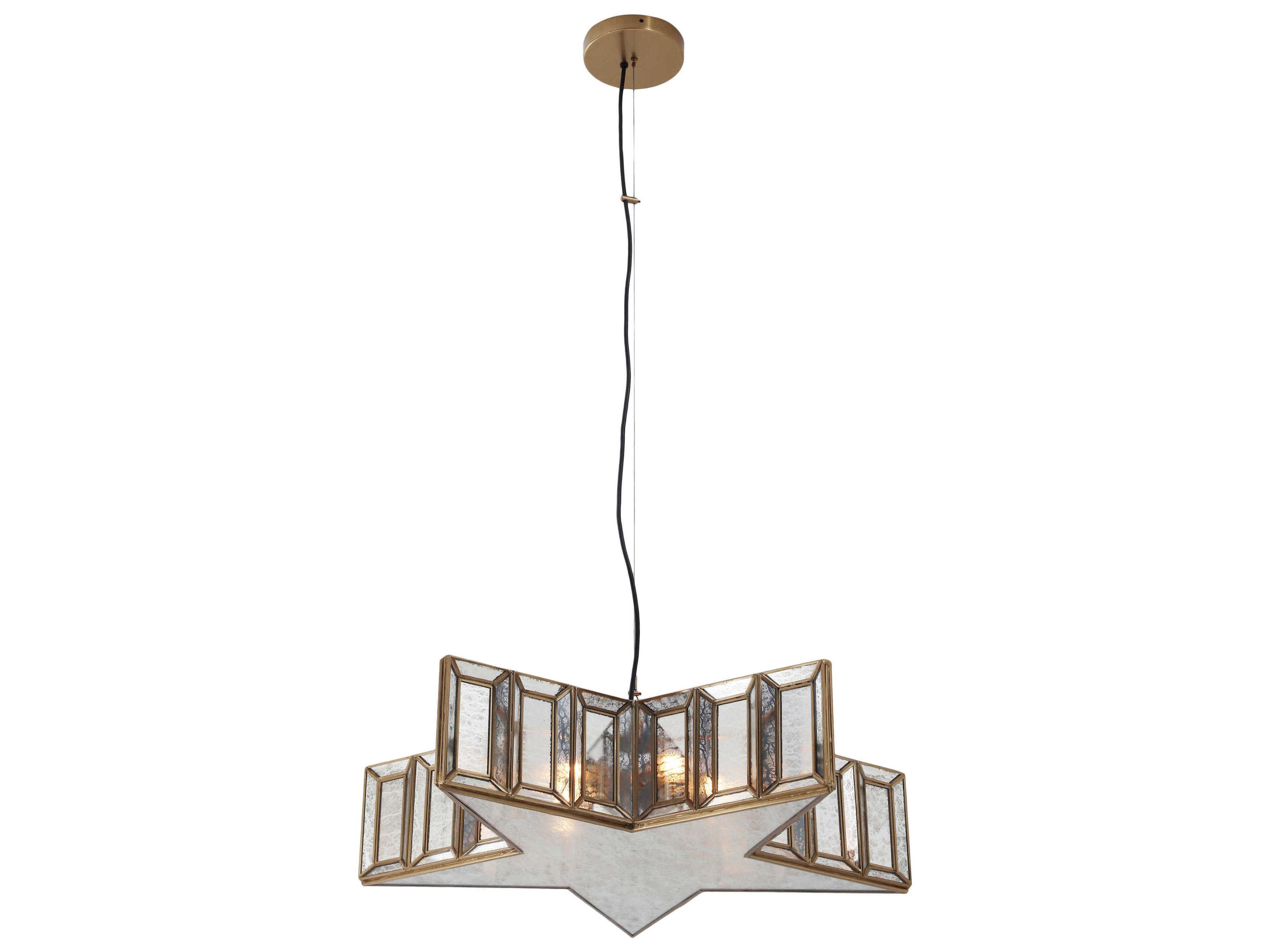 Luce Stellare 5-Light Brass Antique Geometric Pendant