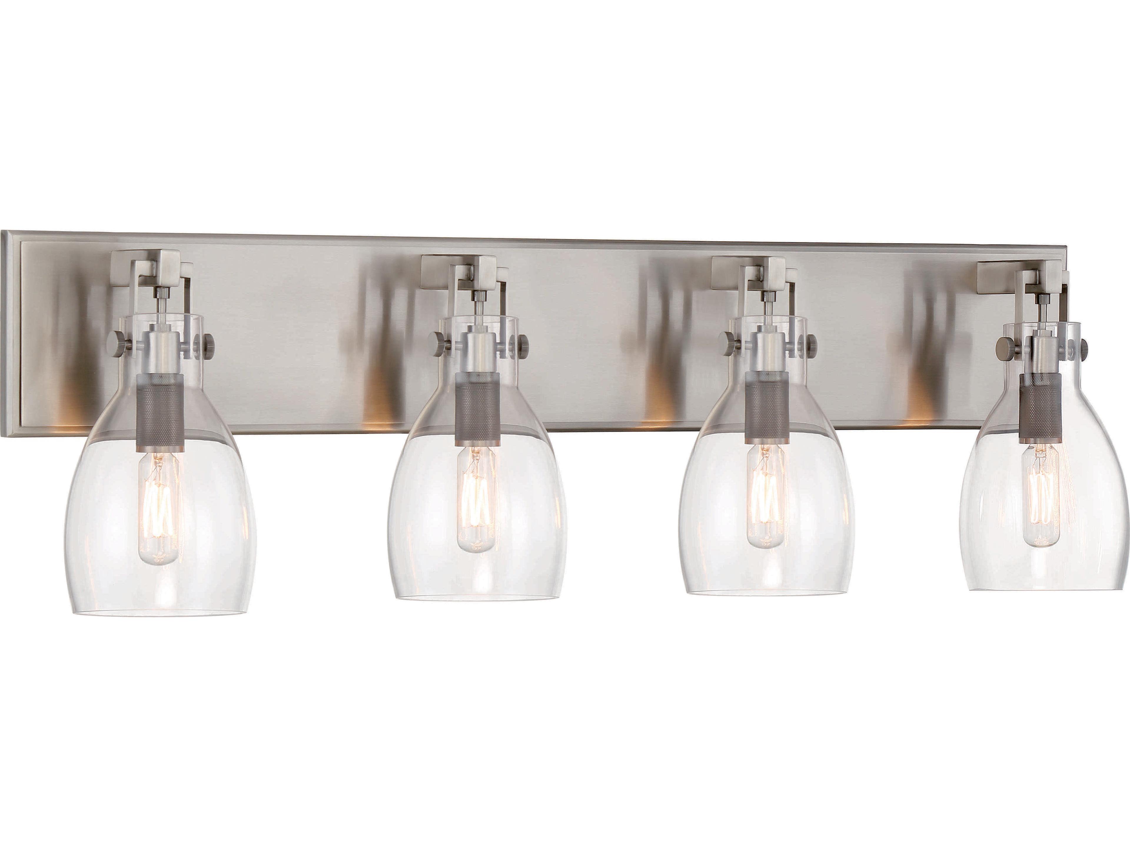 Tiberia 4-Light Plated Pewter Glass Vanity Light