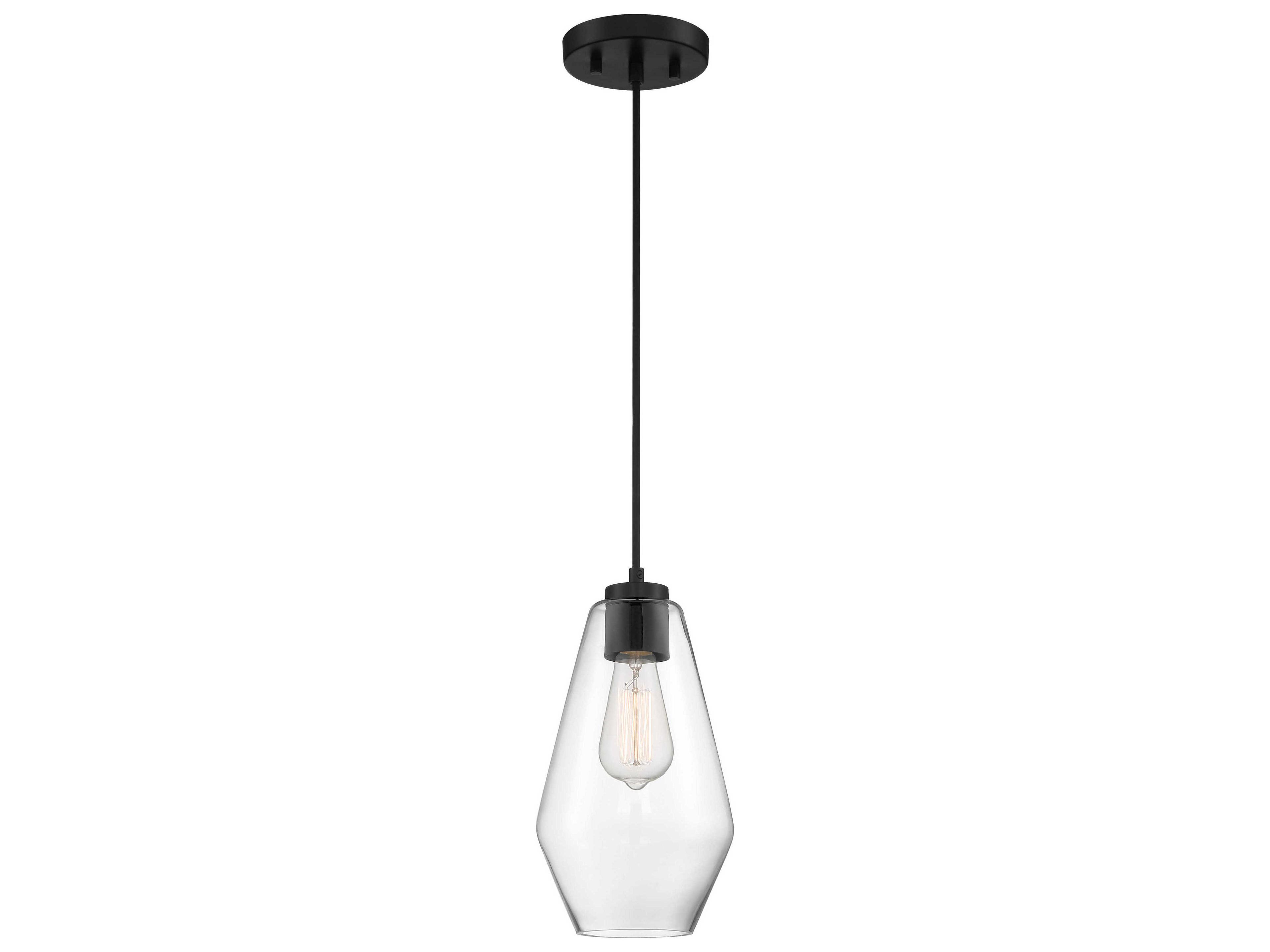 Minka Lavery 1-Light Coal Clear Glass Mini Pendant