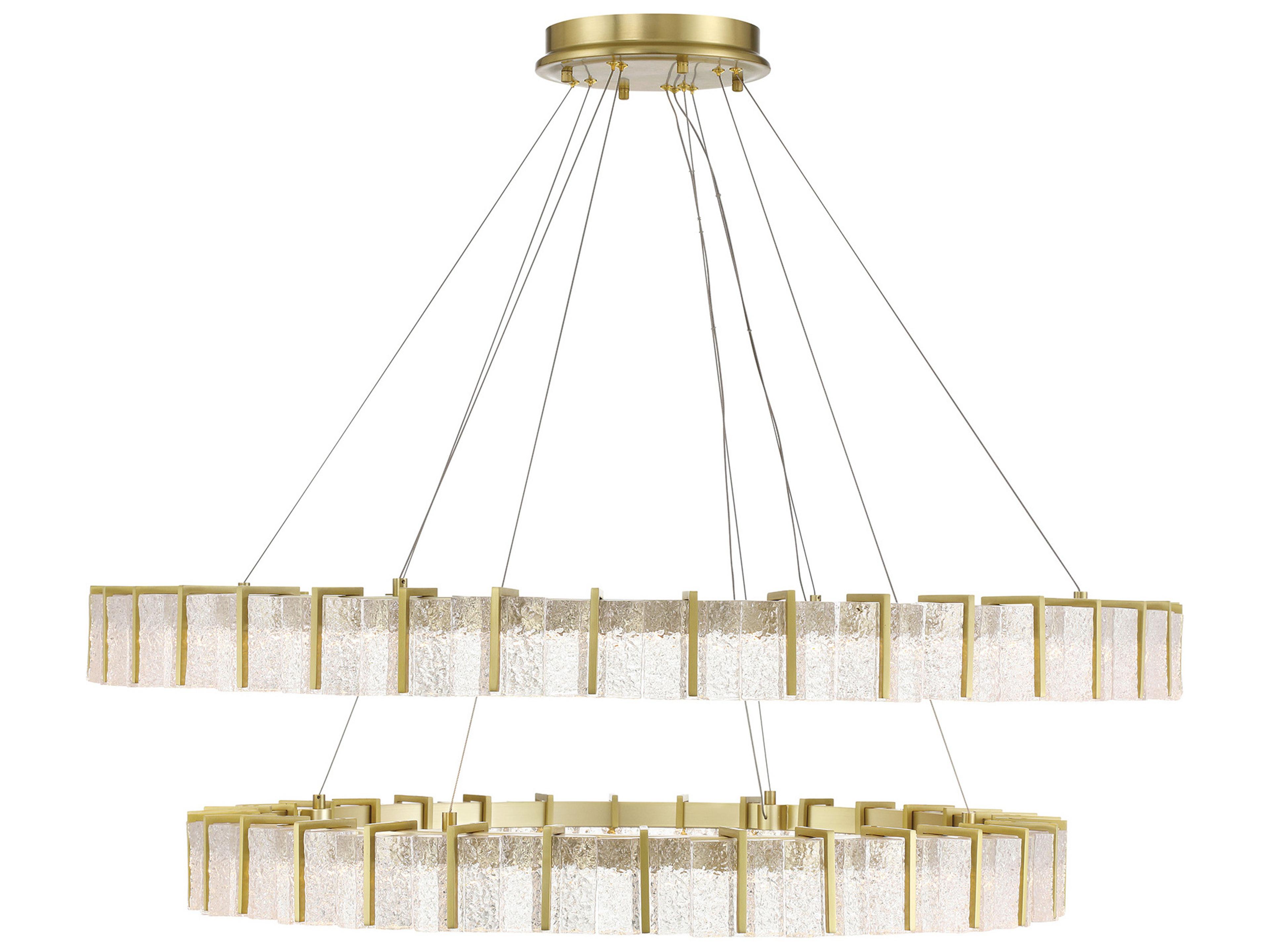 Sevryn Soft Brass Round Tiered Chandelier