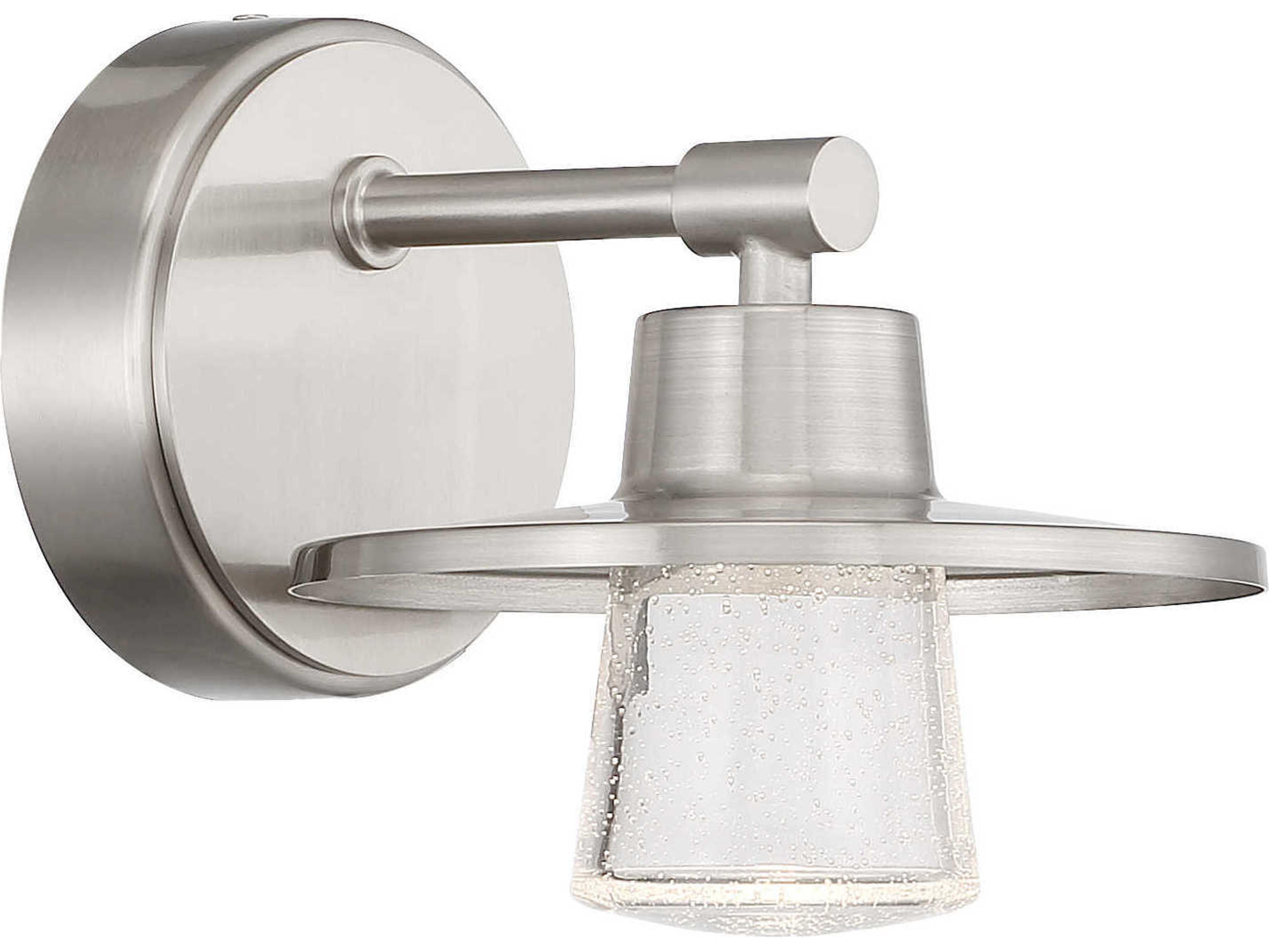 Beacon Avenue 1-Light Brushed Nickel Glass LED Vanity Light