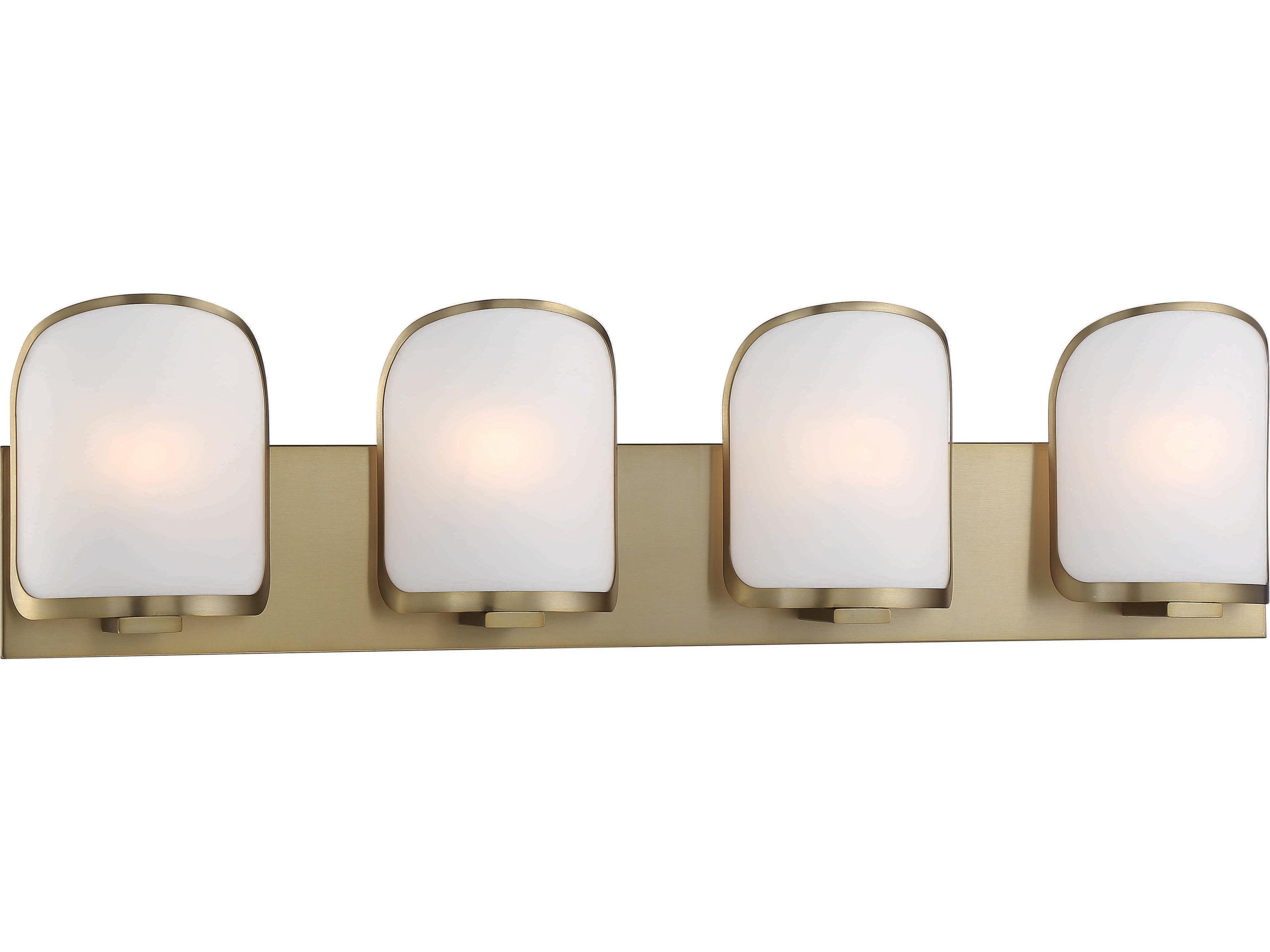 Bishop Crossing 4-Light Soft Brass Glass Vanity Light