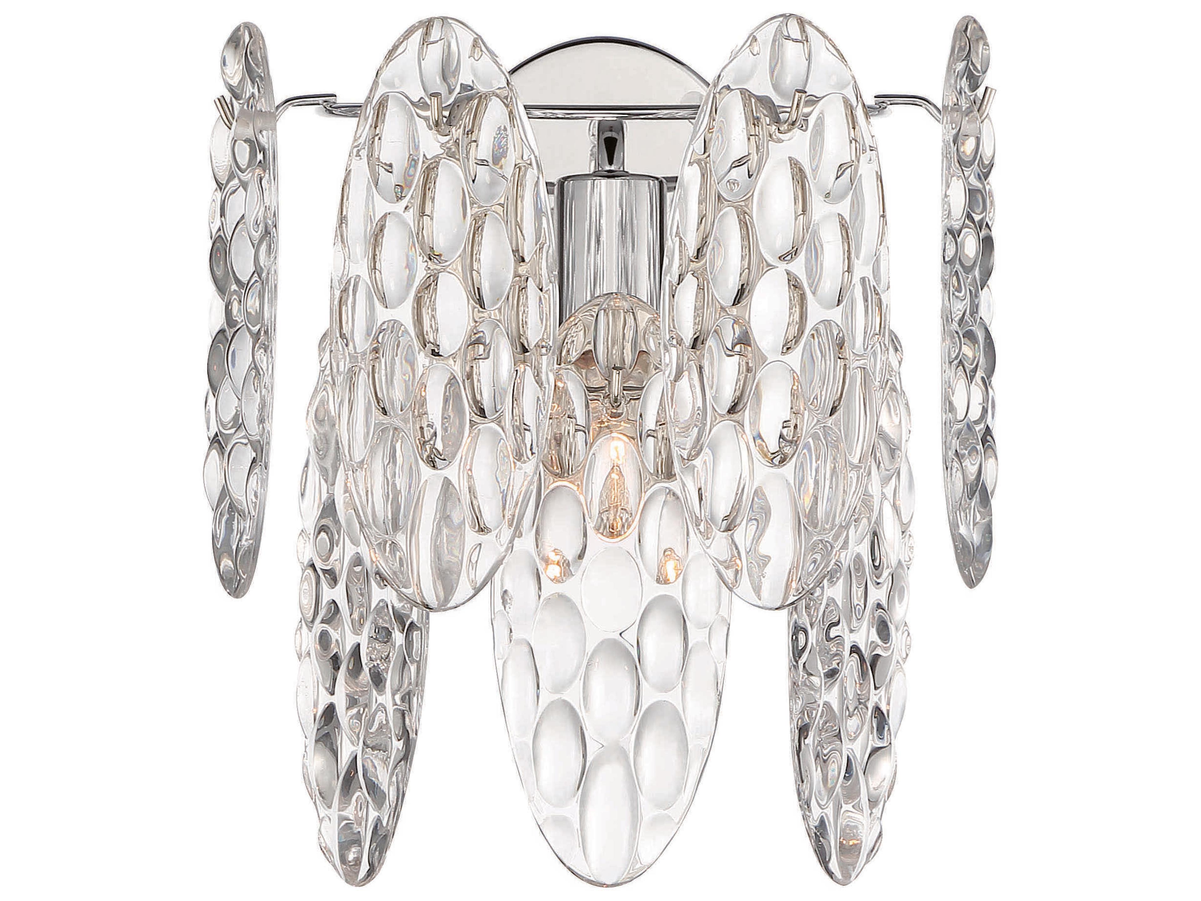 Isabellas Reign 1-Light Polished Nickel Glass Wall Sconce
