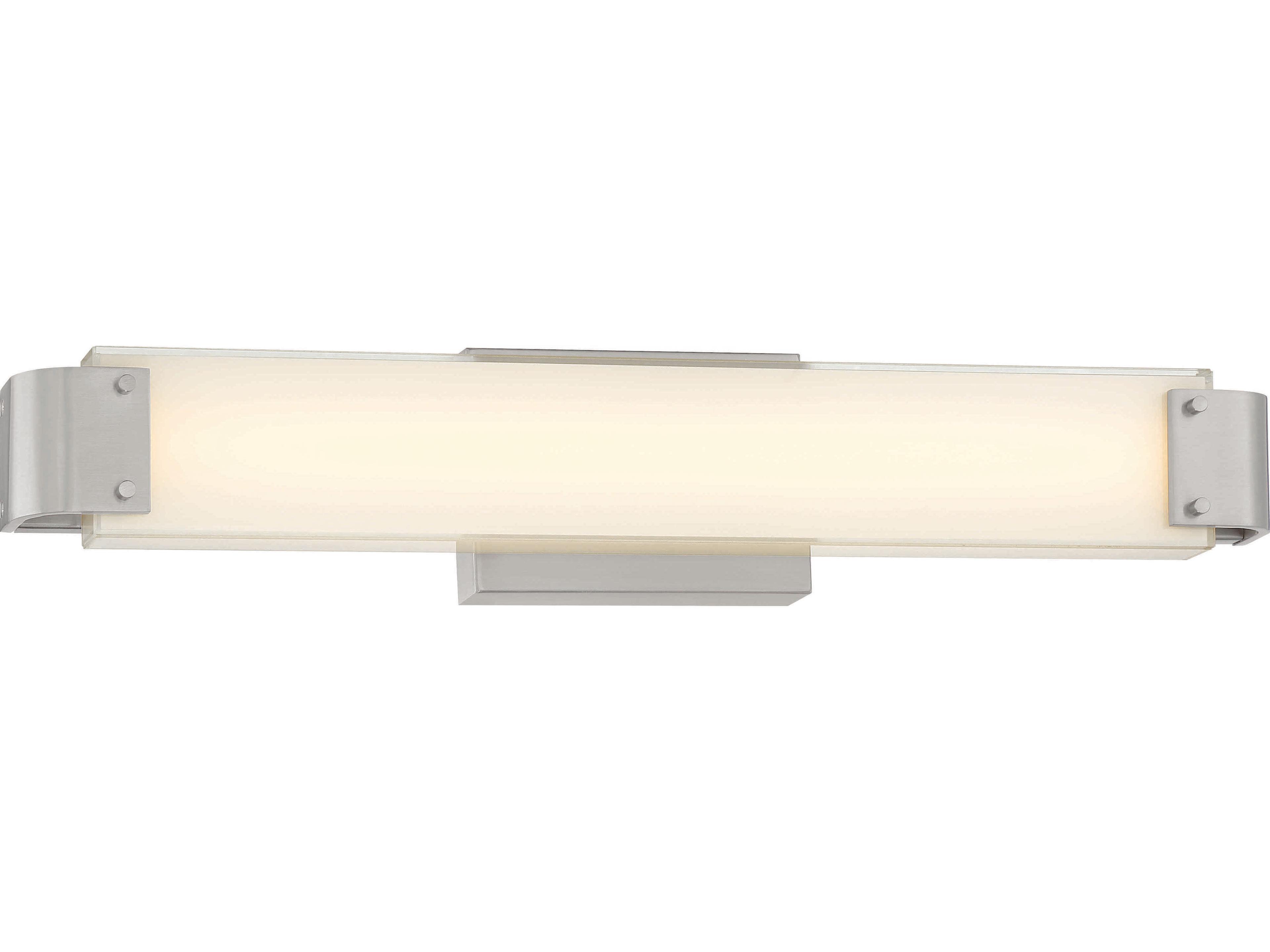 Round-a-bout 1-Light Brushed Nickel Glass LED Vanity Light
