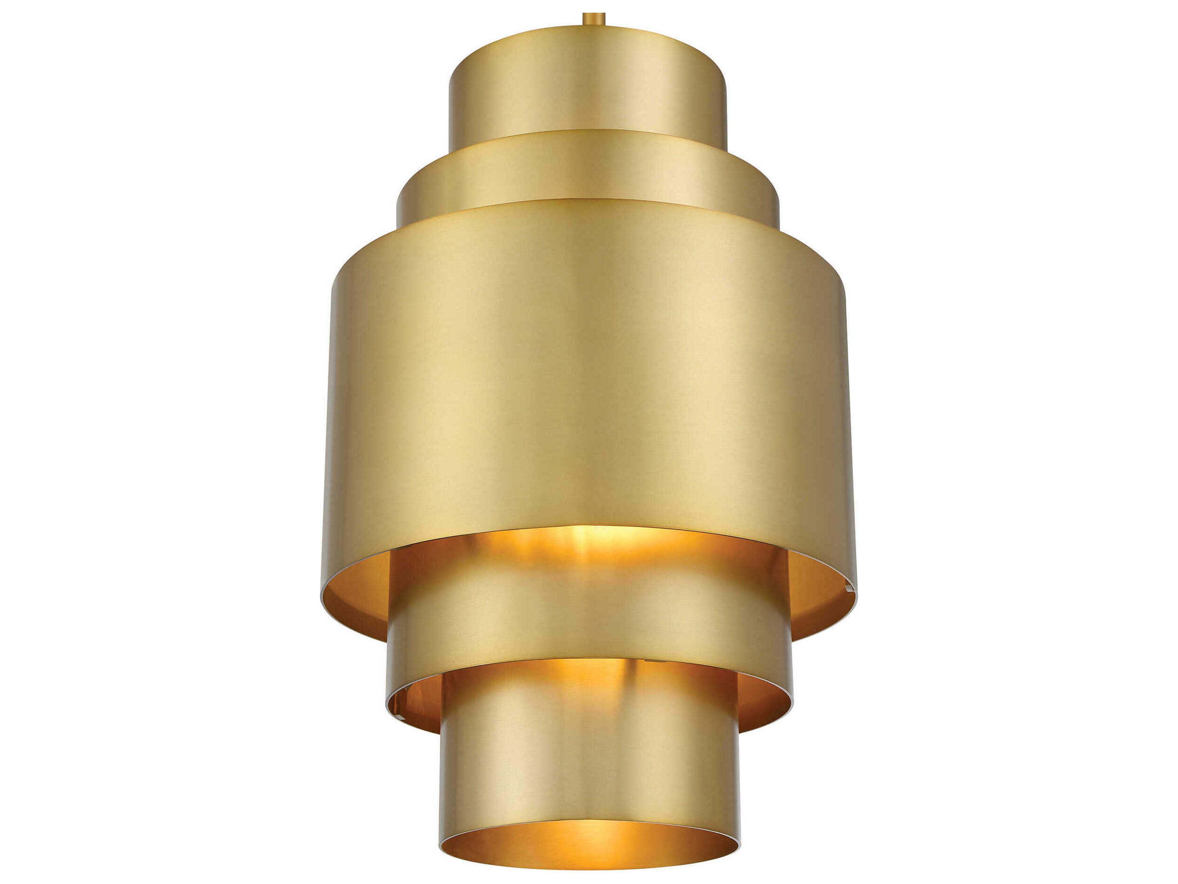 Minka Lavery Spyglass Terrace 1-Light Soft Brass Tiered Mini Pendant