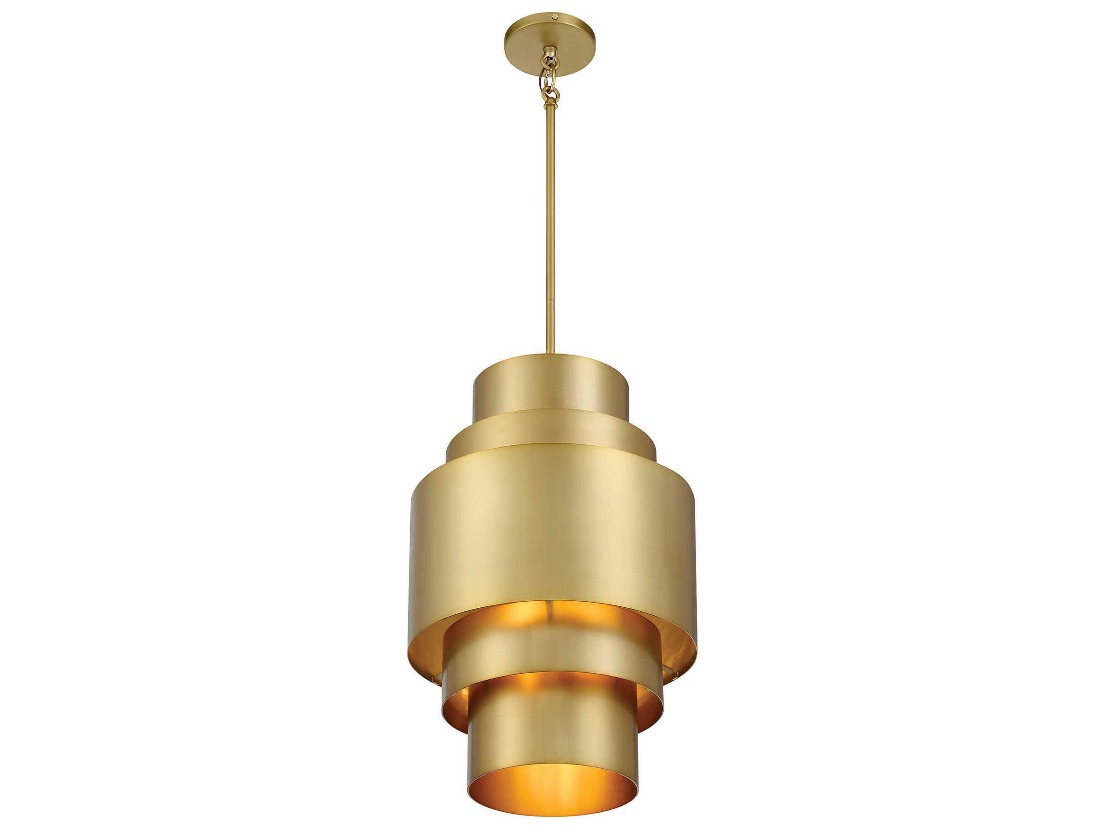 Minka Lavery Spyglass Terrace 3-Light Soft Brass Glass Pendant