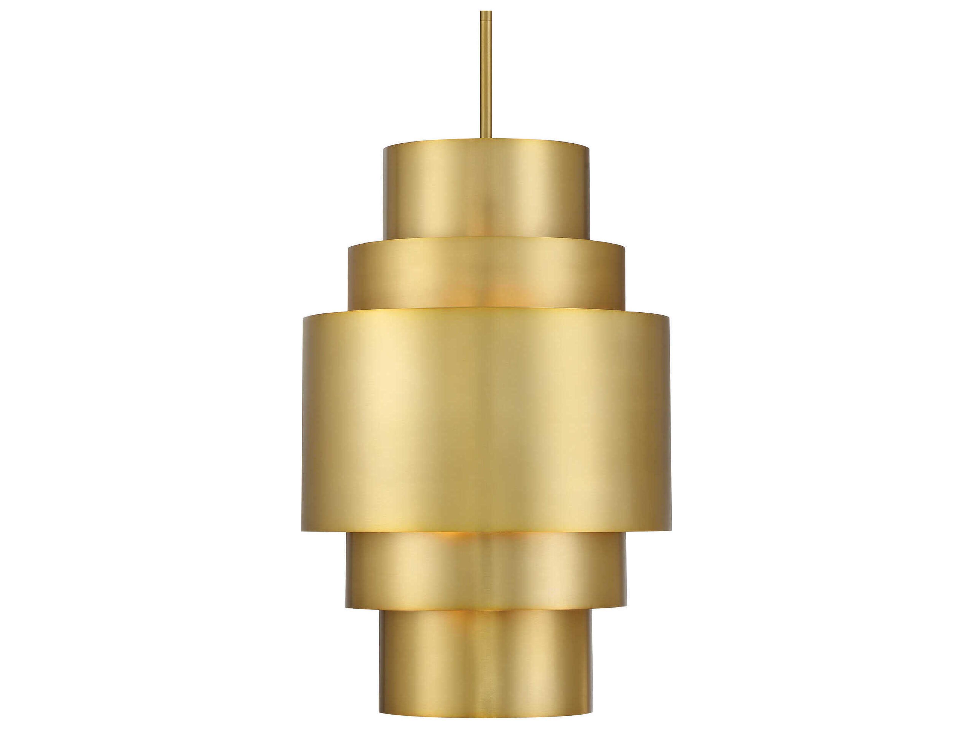 Minka Lavery Spyglass Terrace 3-Light Soft Brass Glass Pendant