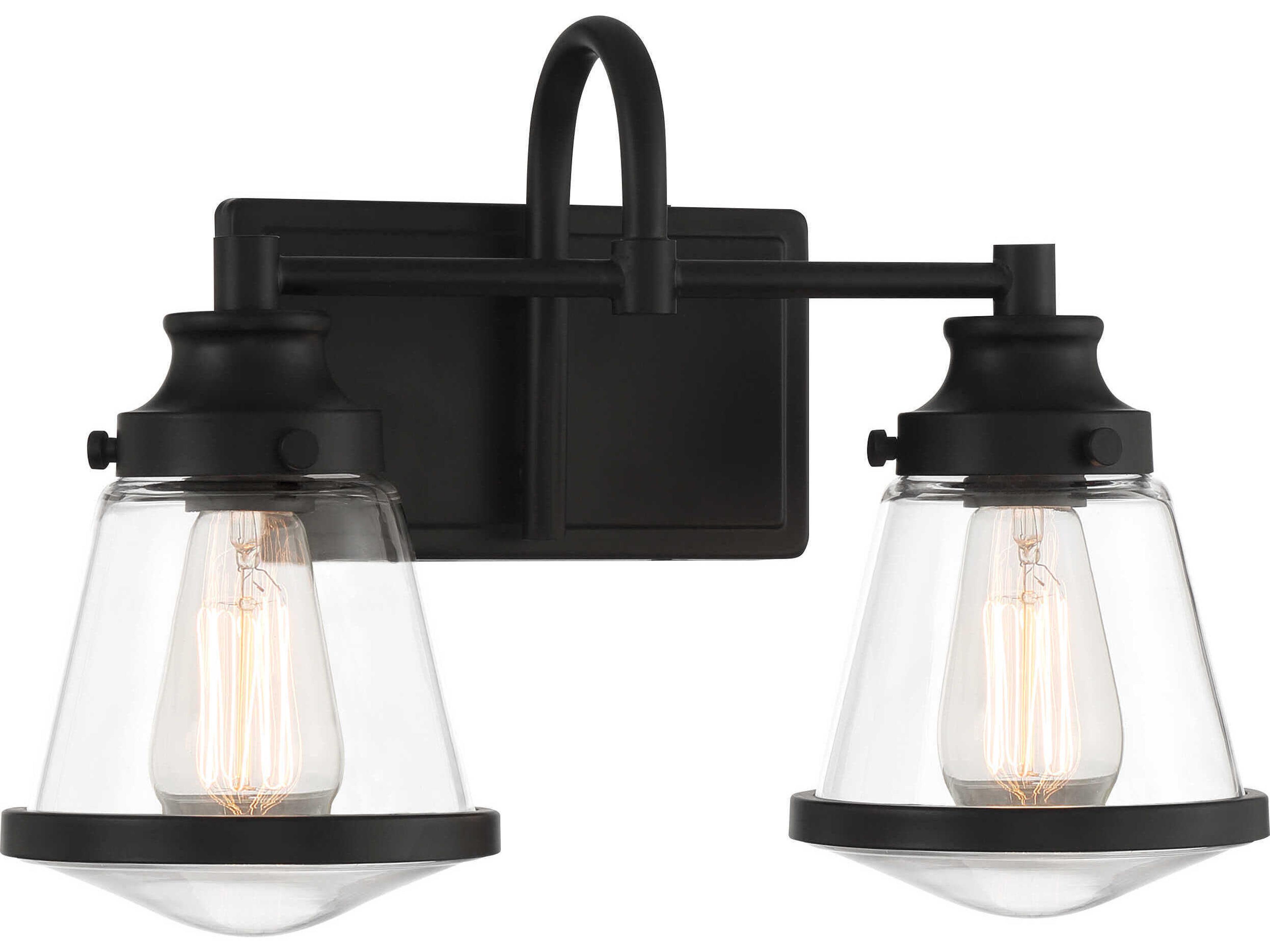 Mannsdale 2-Light Coal Black Vanity Light