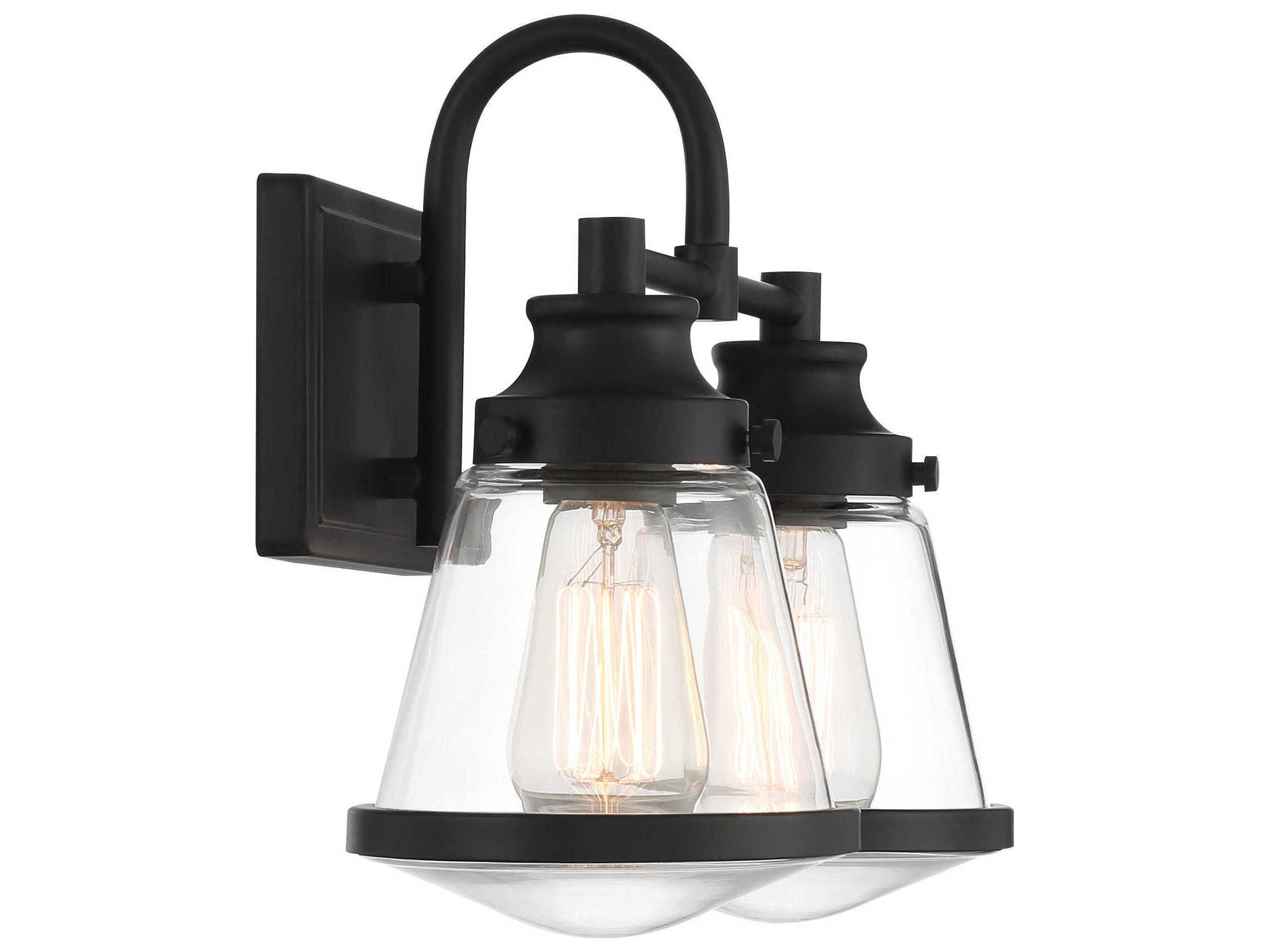 Minka Lavery Mannsdale 2-Light Coal Black Vanity Light