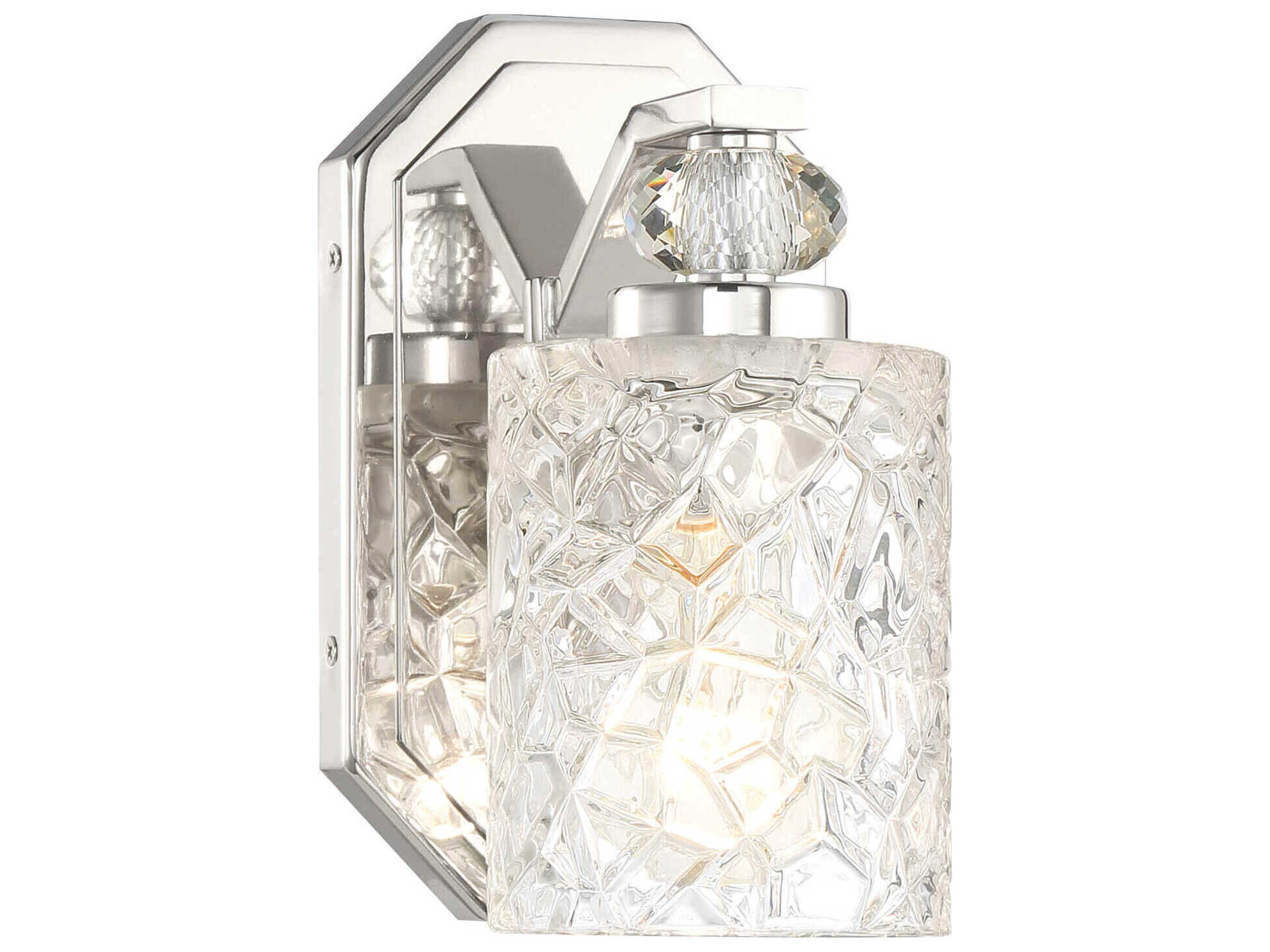 Crystal Kay 1-Light Chrome Wall Sconce