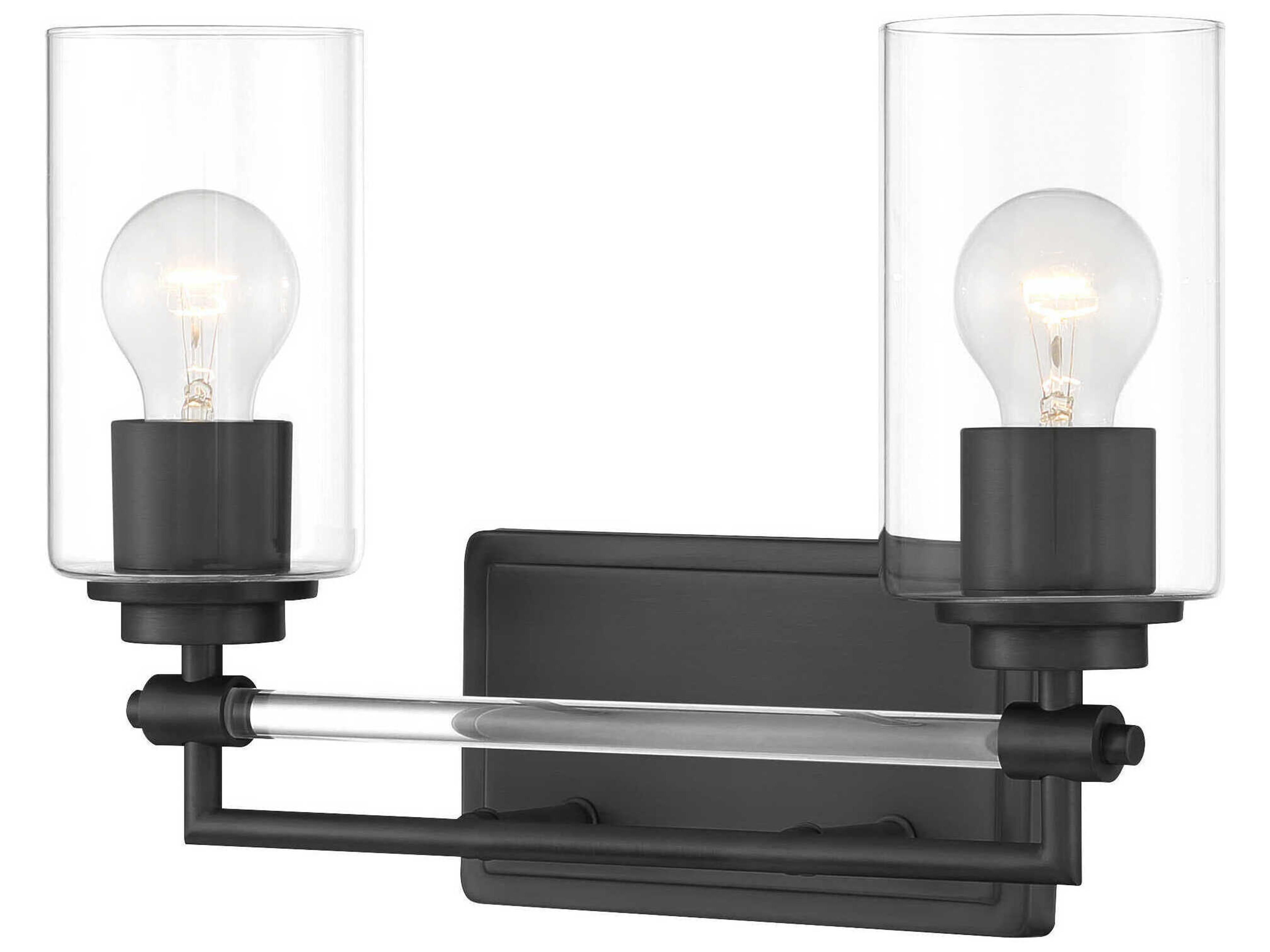 Binsly 2-Light Coal Black Vanity Light