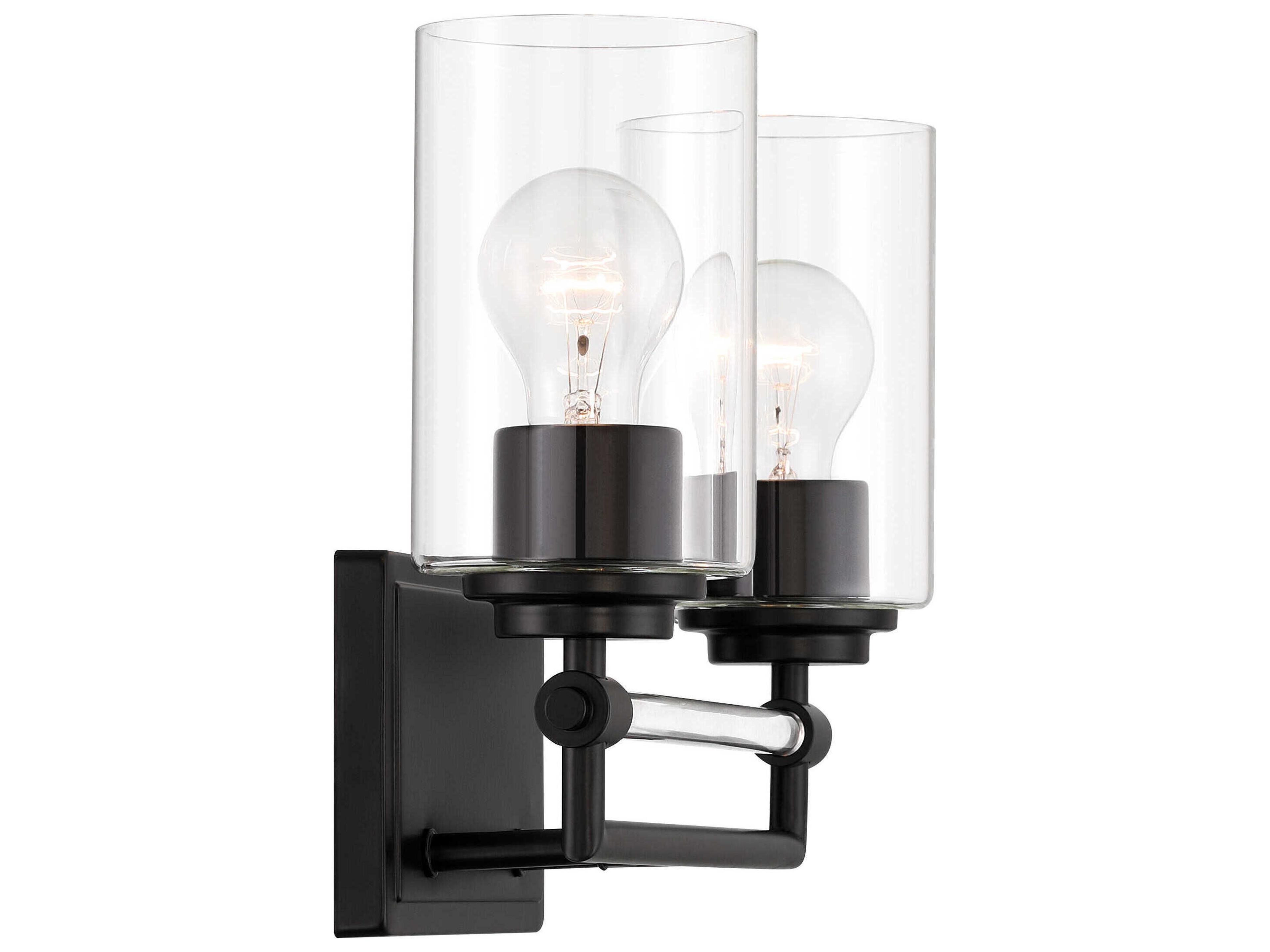 Minka Lavery Binsly 2-Light Coal Black Vanity Light