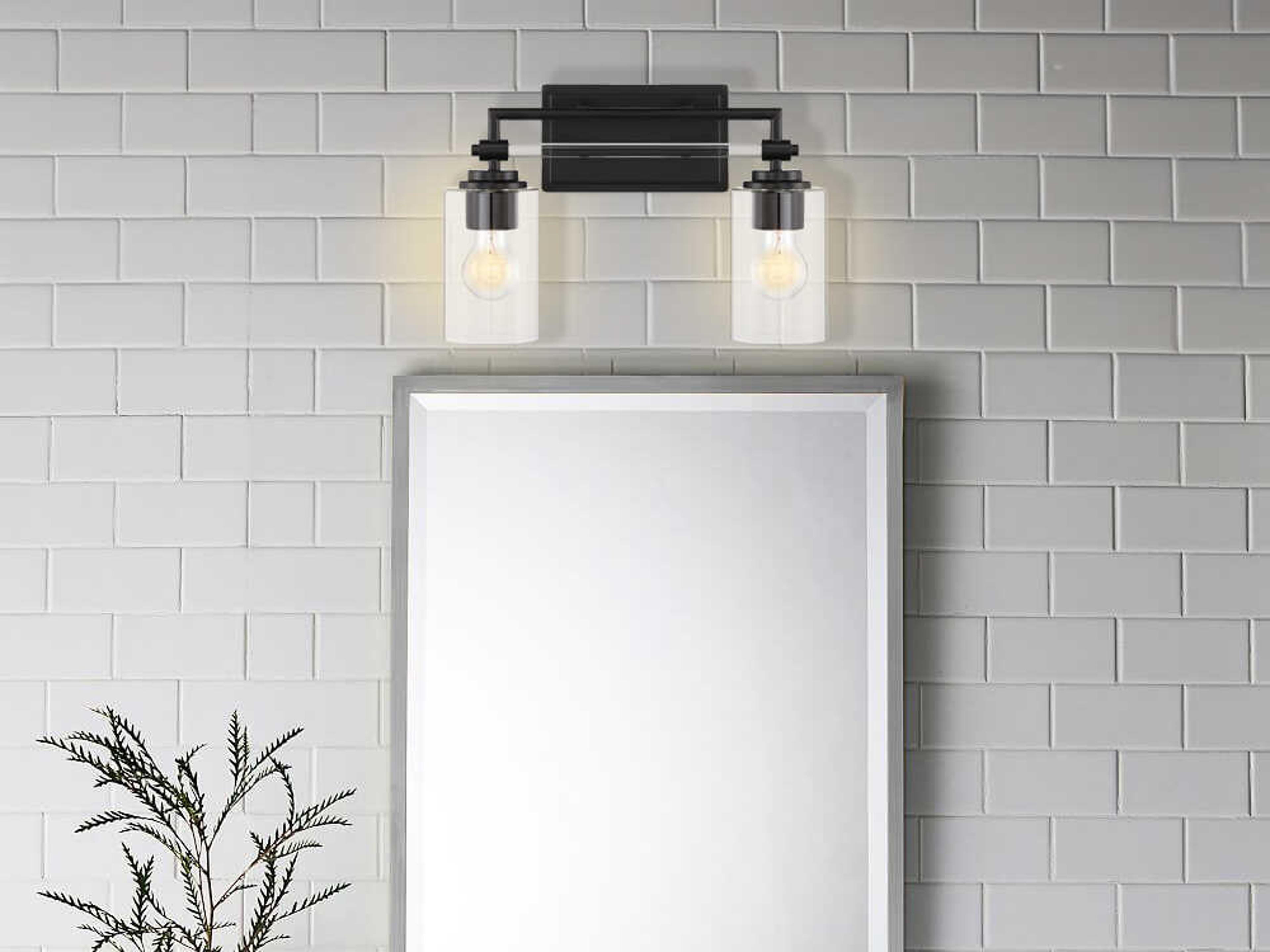Minka Lavery Binsly 2-Light Coal Black Vanity Light