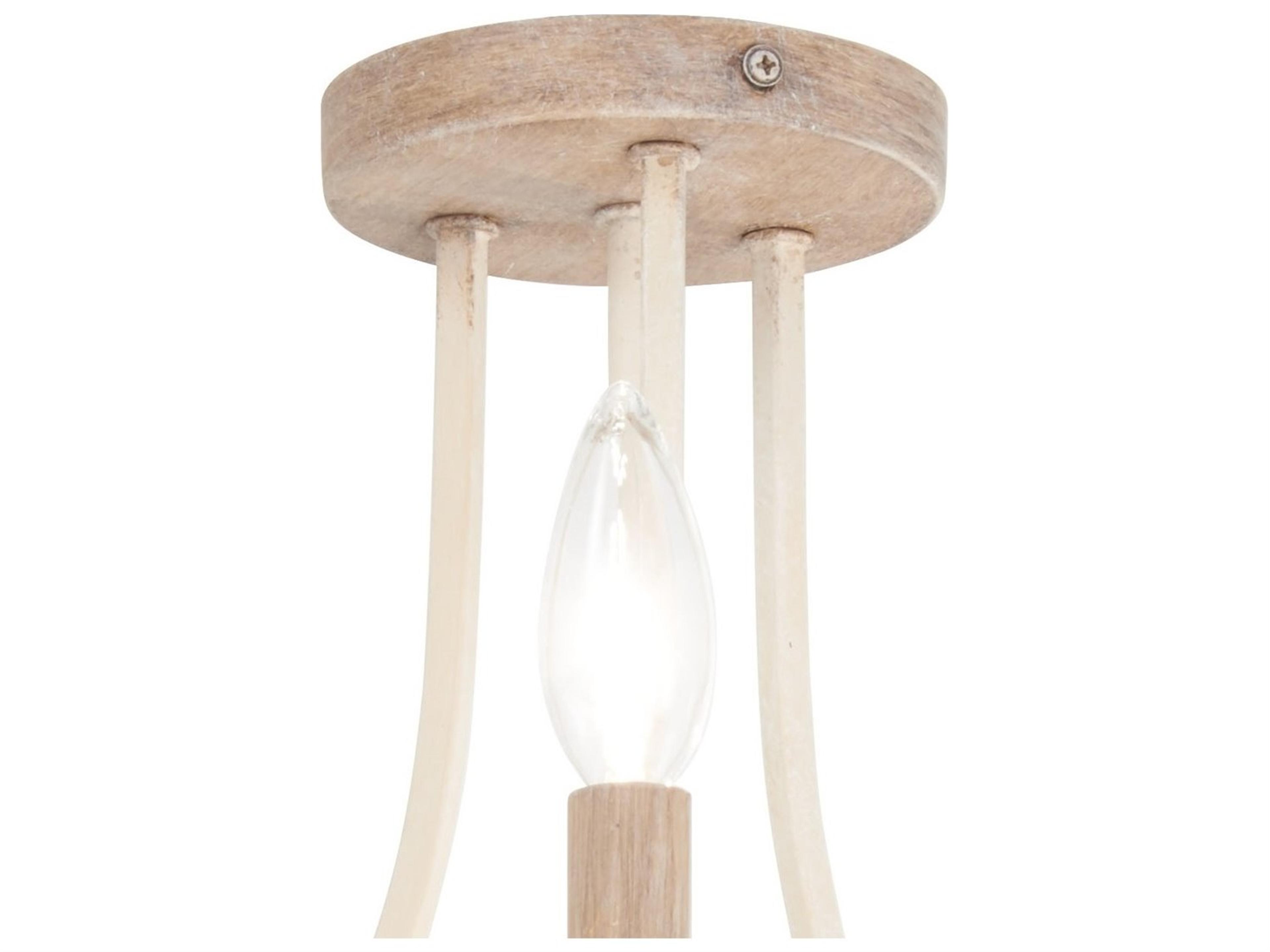 Minka Lavery Colonial Charm 3-Light White Wash Sun Dried Clay Brown Semi Flush Mount