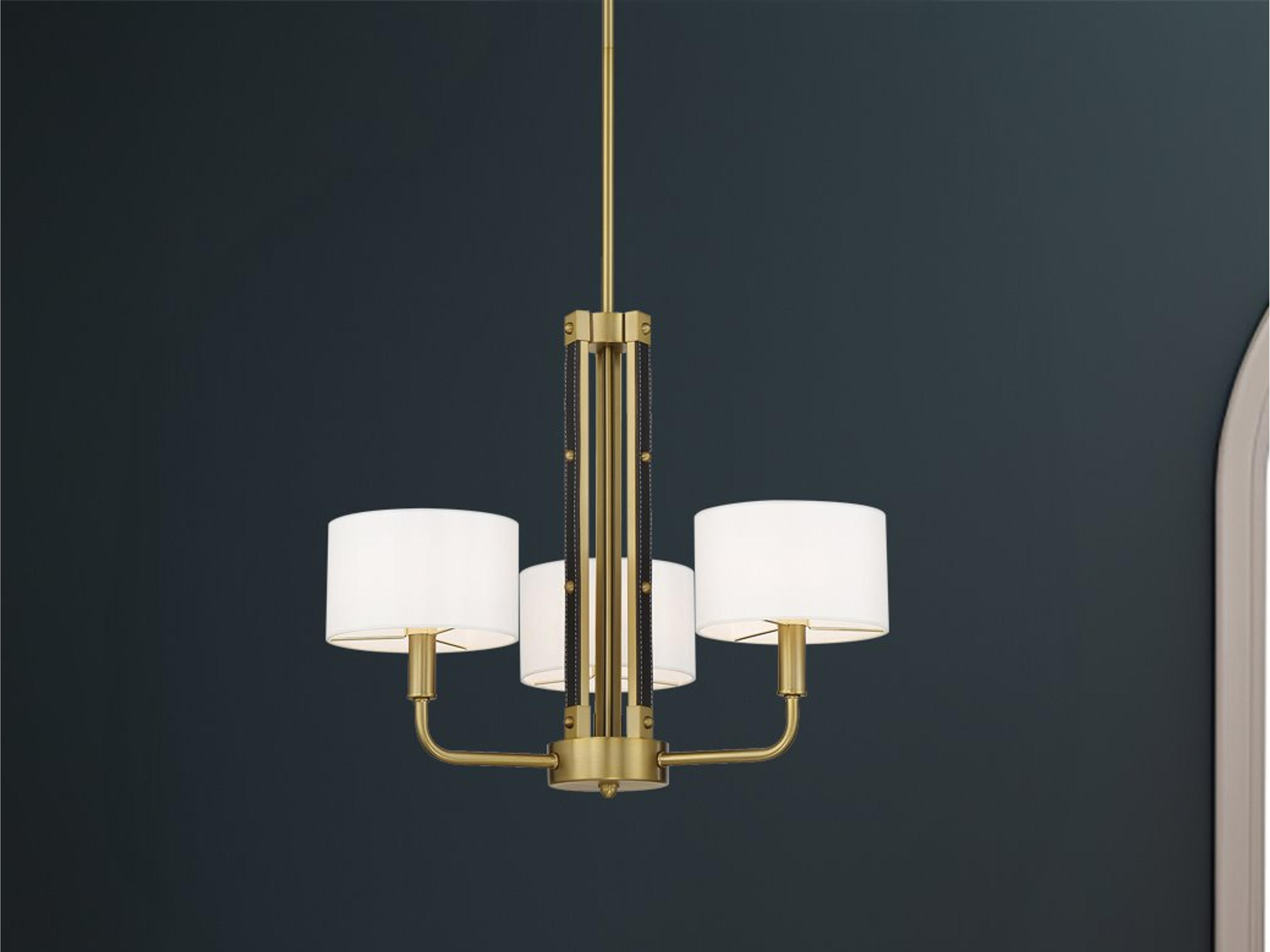 Minka Lavery Chelsea 3-Light Soft Brass Black Candelabra Chandelier