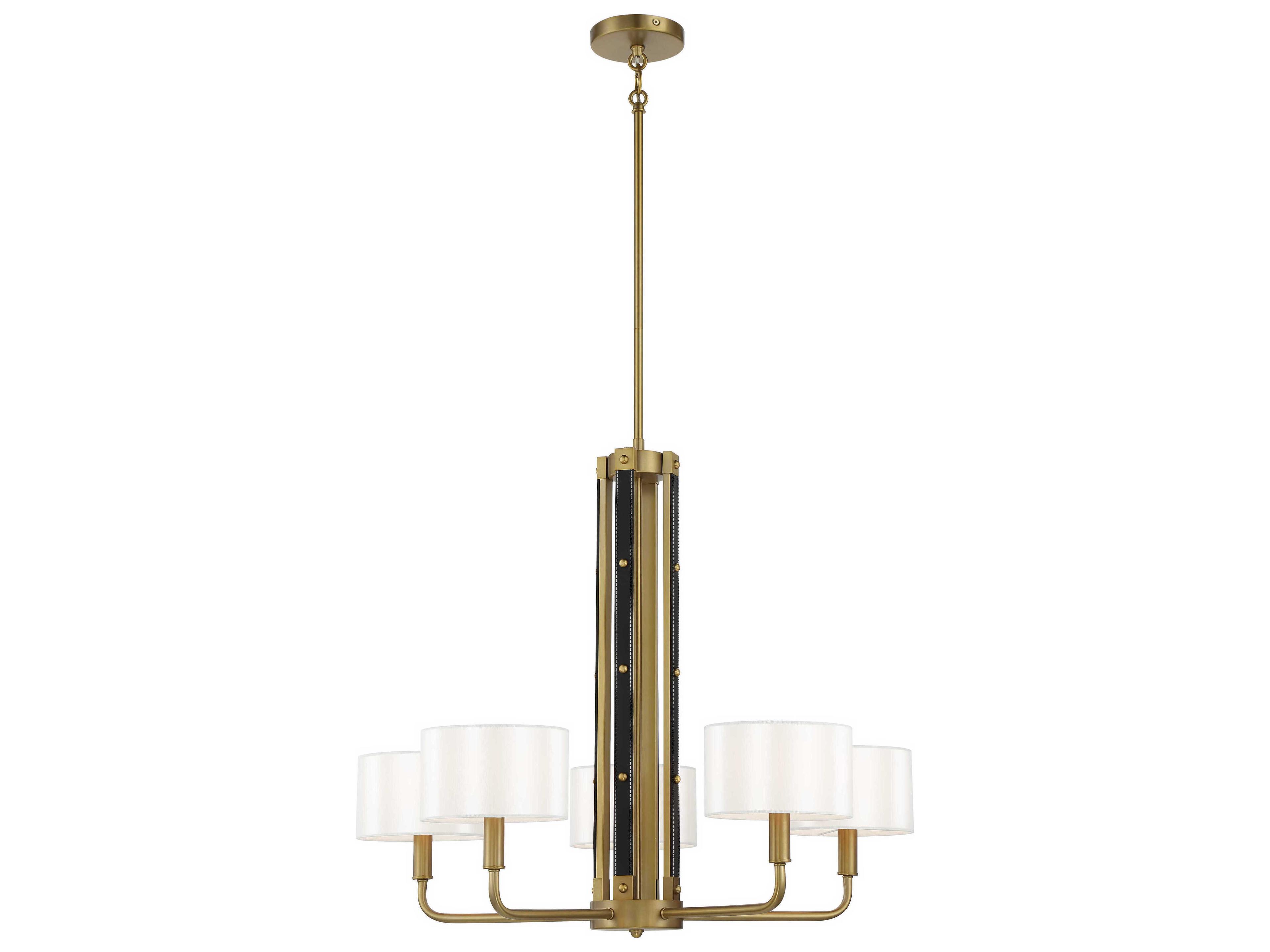 Chelsea 5-Light Soft Brass Black Candelabra Chandelier
