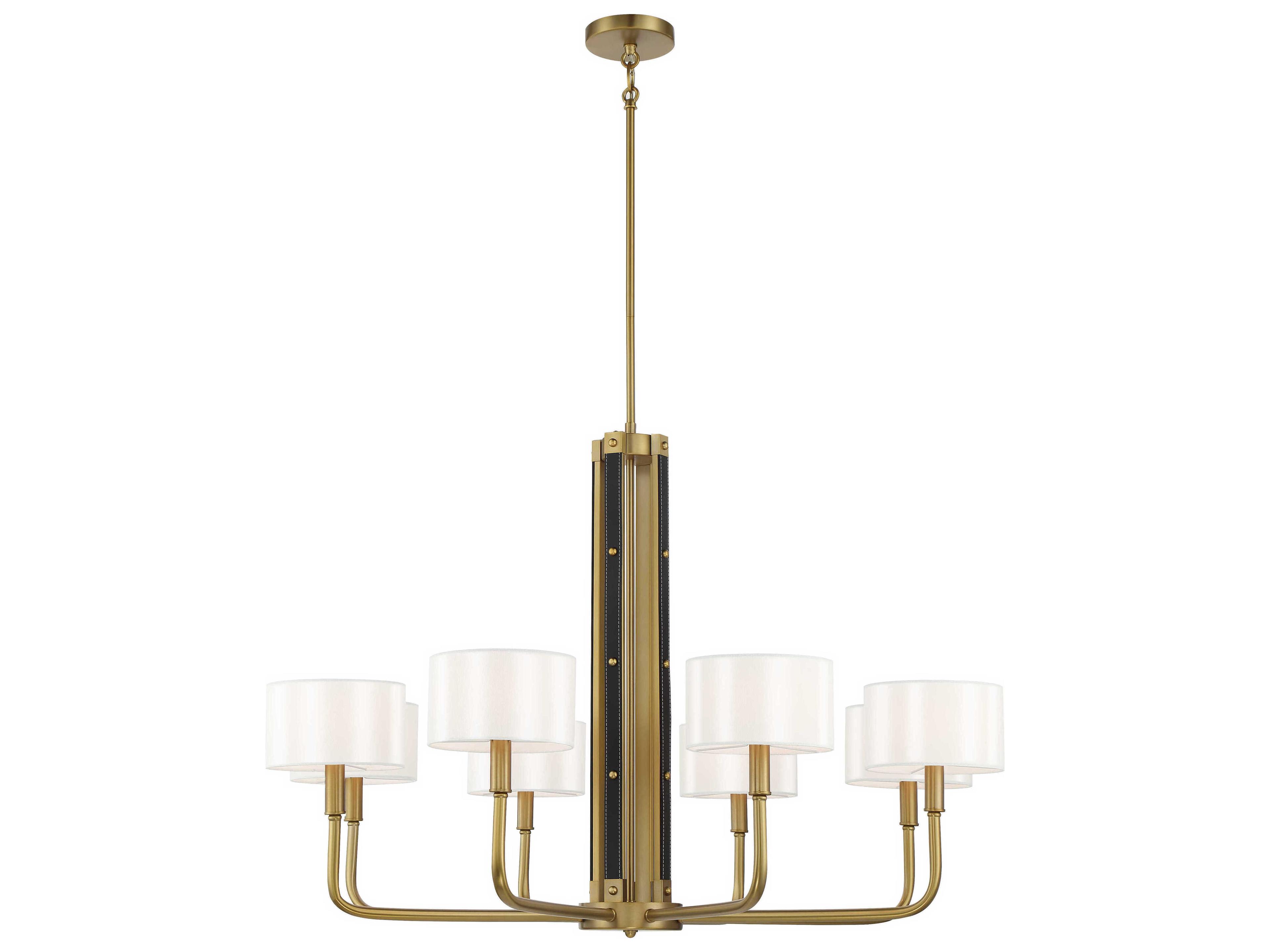Chelsea 8-Light Soft Brass Black Candelabra Chandelier