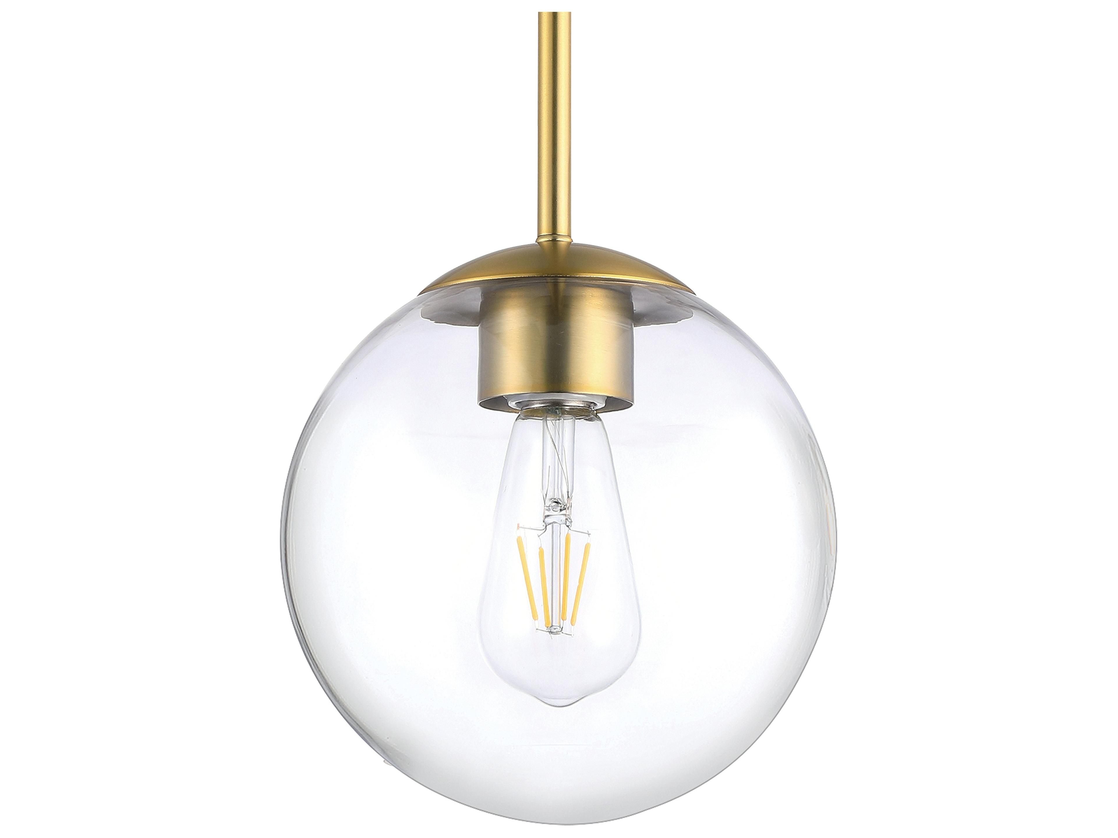 Auresa 1-Lightwattage Per Bulb_60w Soft Brass Glass Globe Mini Pendant