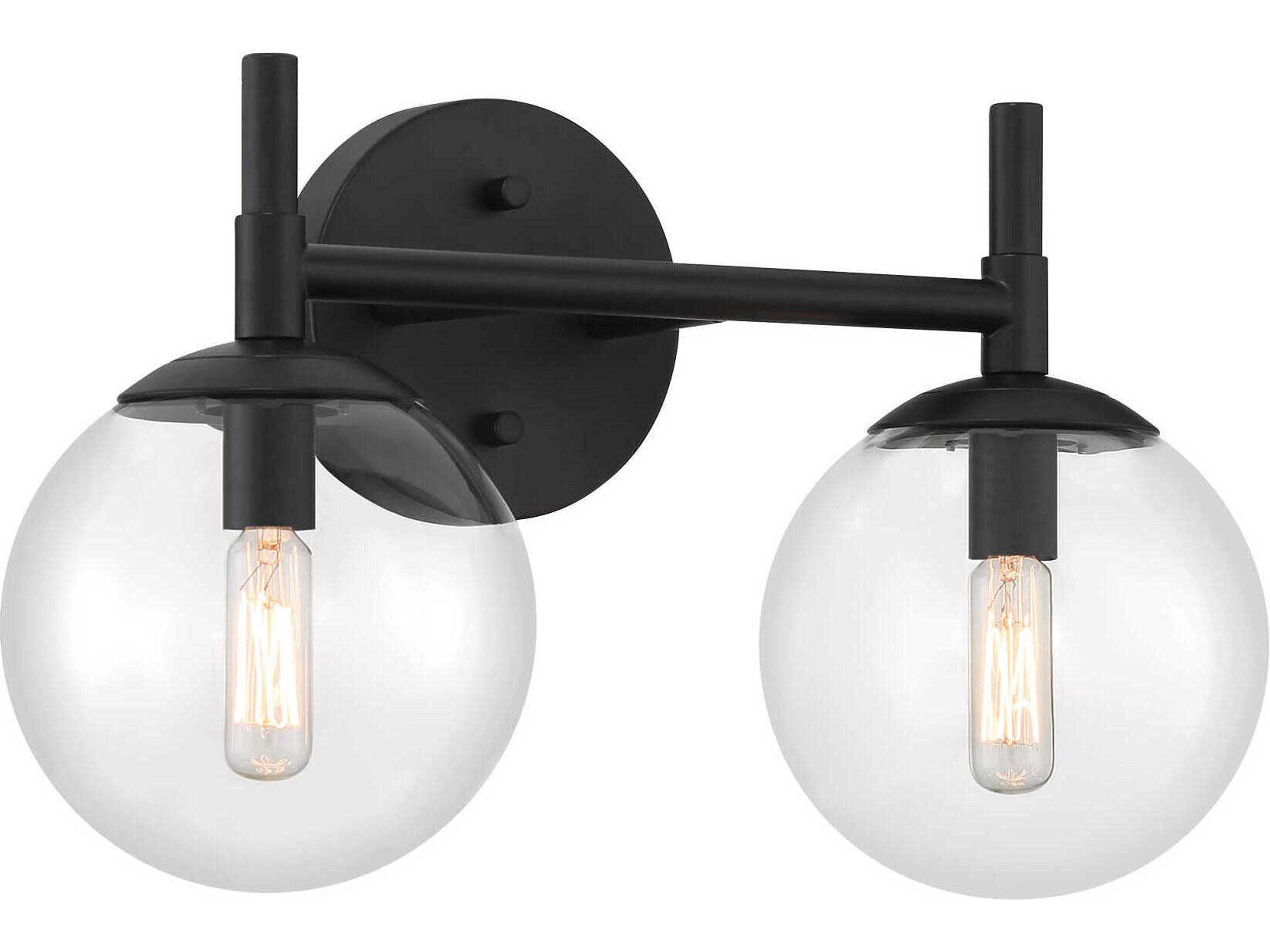 Auresa 2-Light Coal Black Glass Vanity Light