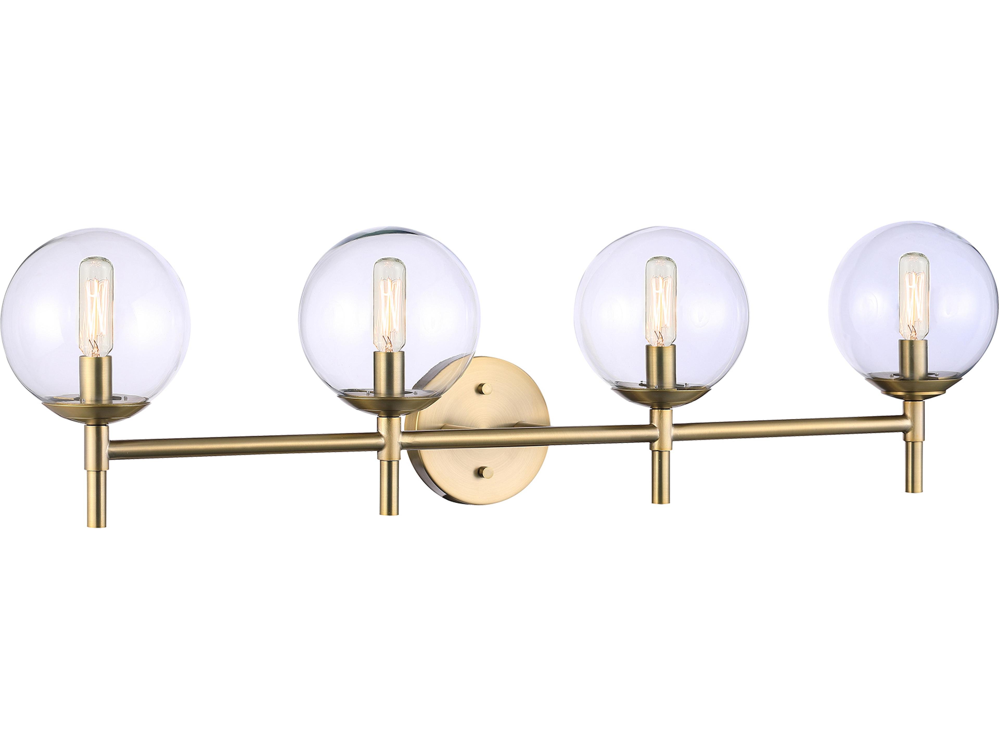 Auresa 4-Light Soft Brass Glass Vanity Light