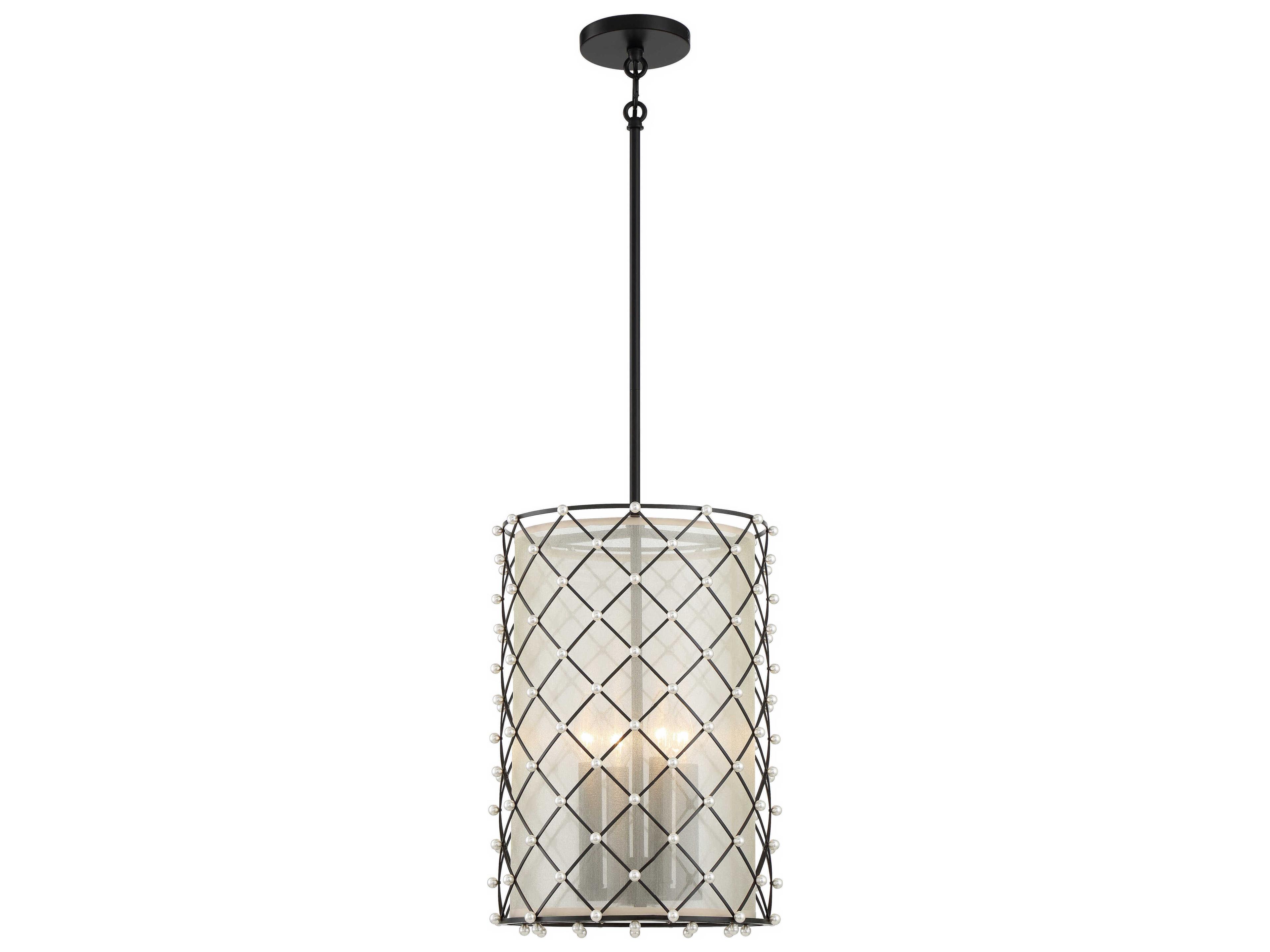Sheer Elegance 4-Light Coal Black Mini Pendant