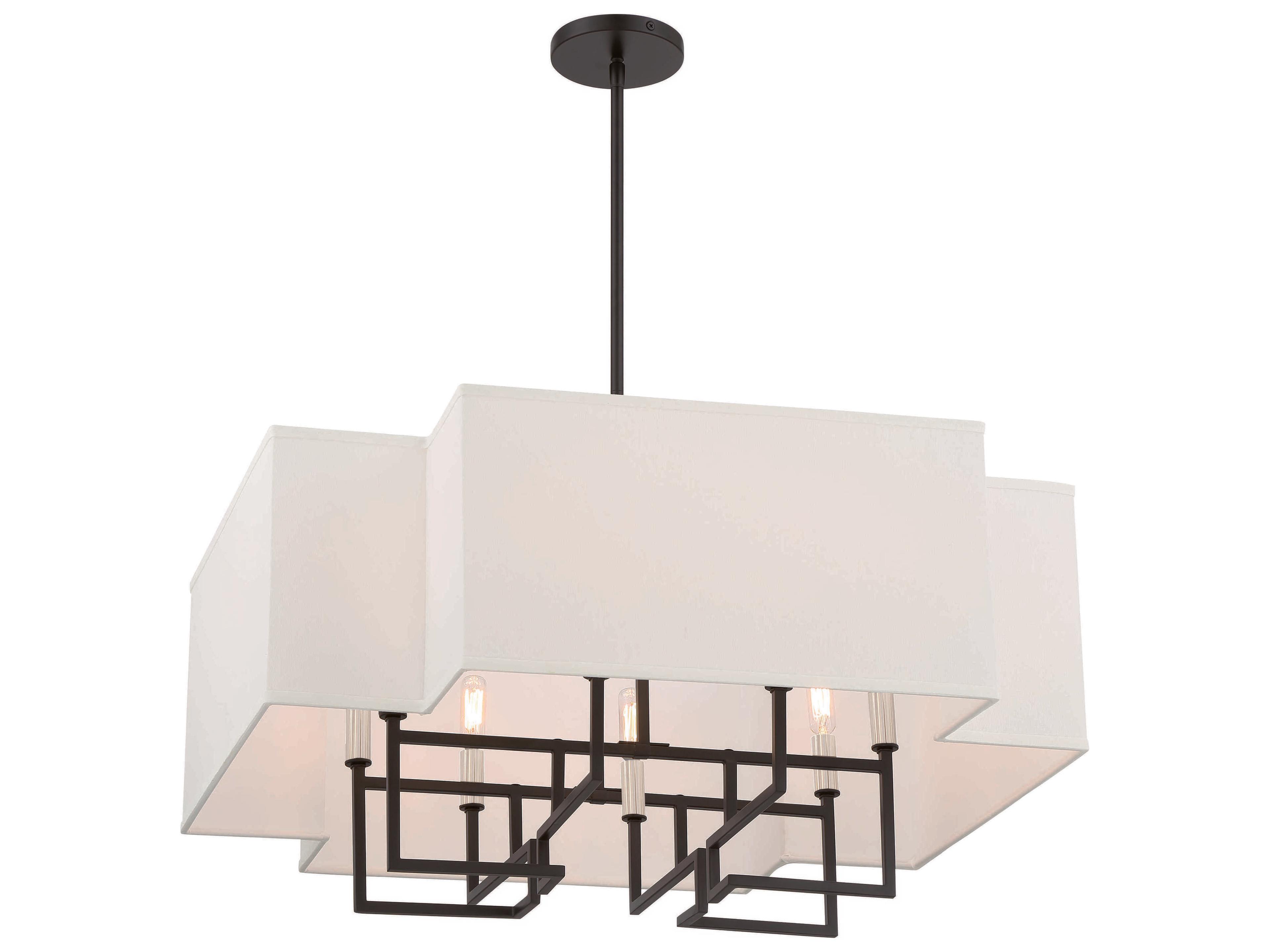 Upham Estates 8-Light Coal Polished Nickel Black Chandelier
