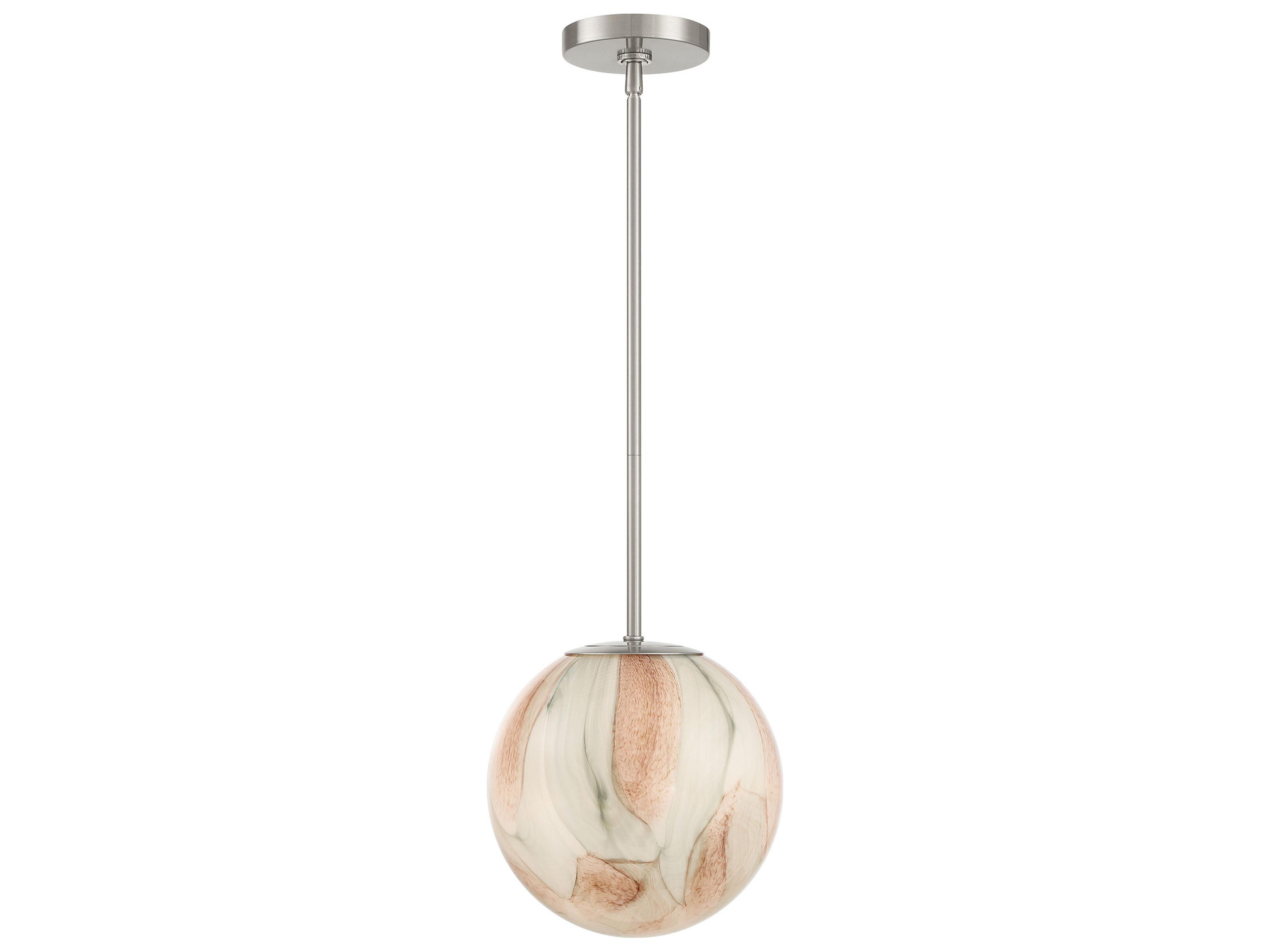 Desert 1-Light Brushed Nickel Globe Mini Pendant