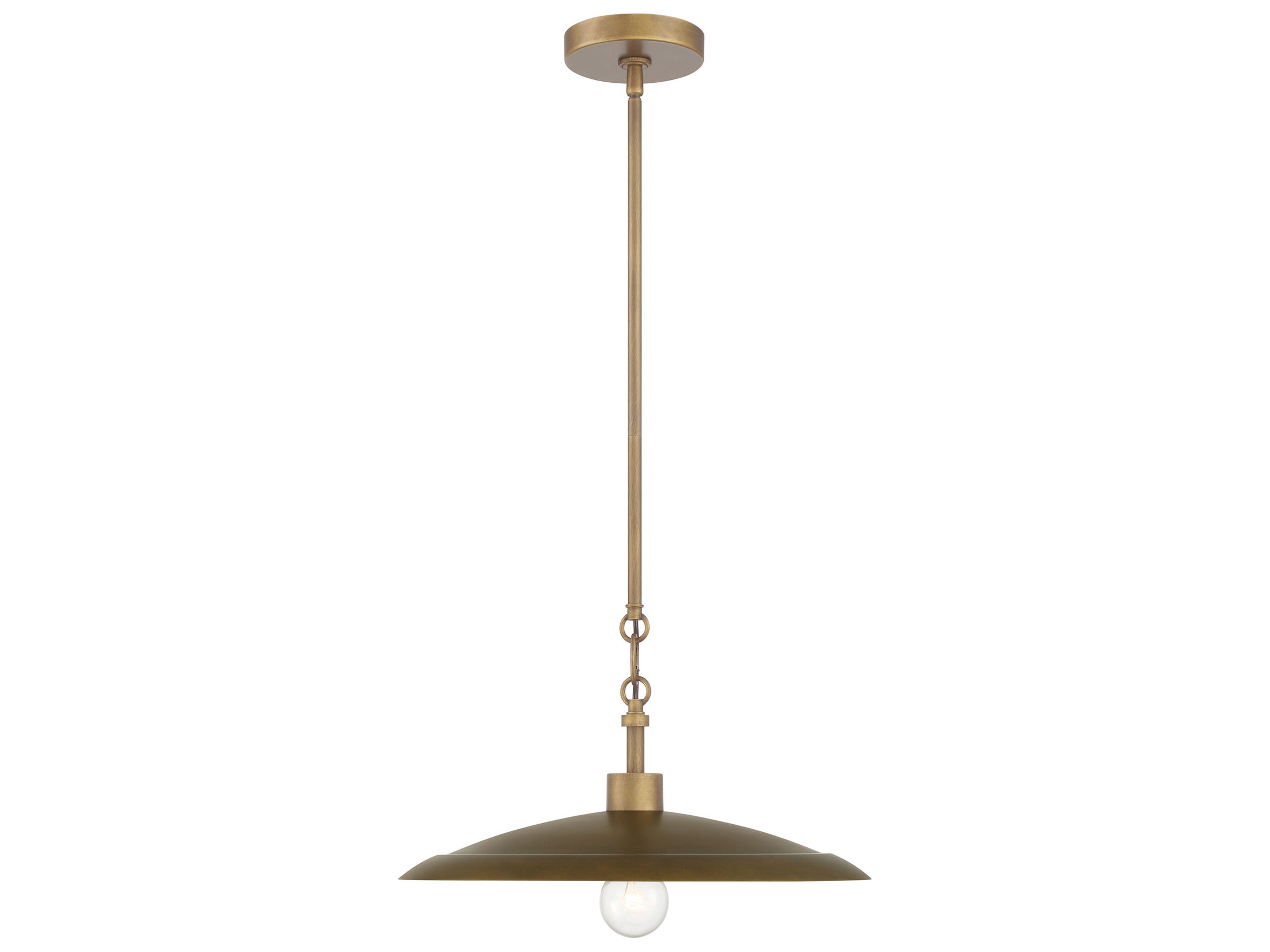 York 1-Light Natural Brass Dome Pendant