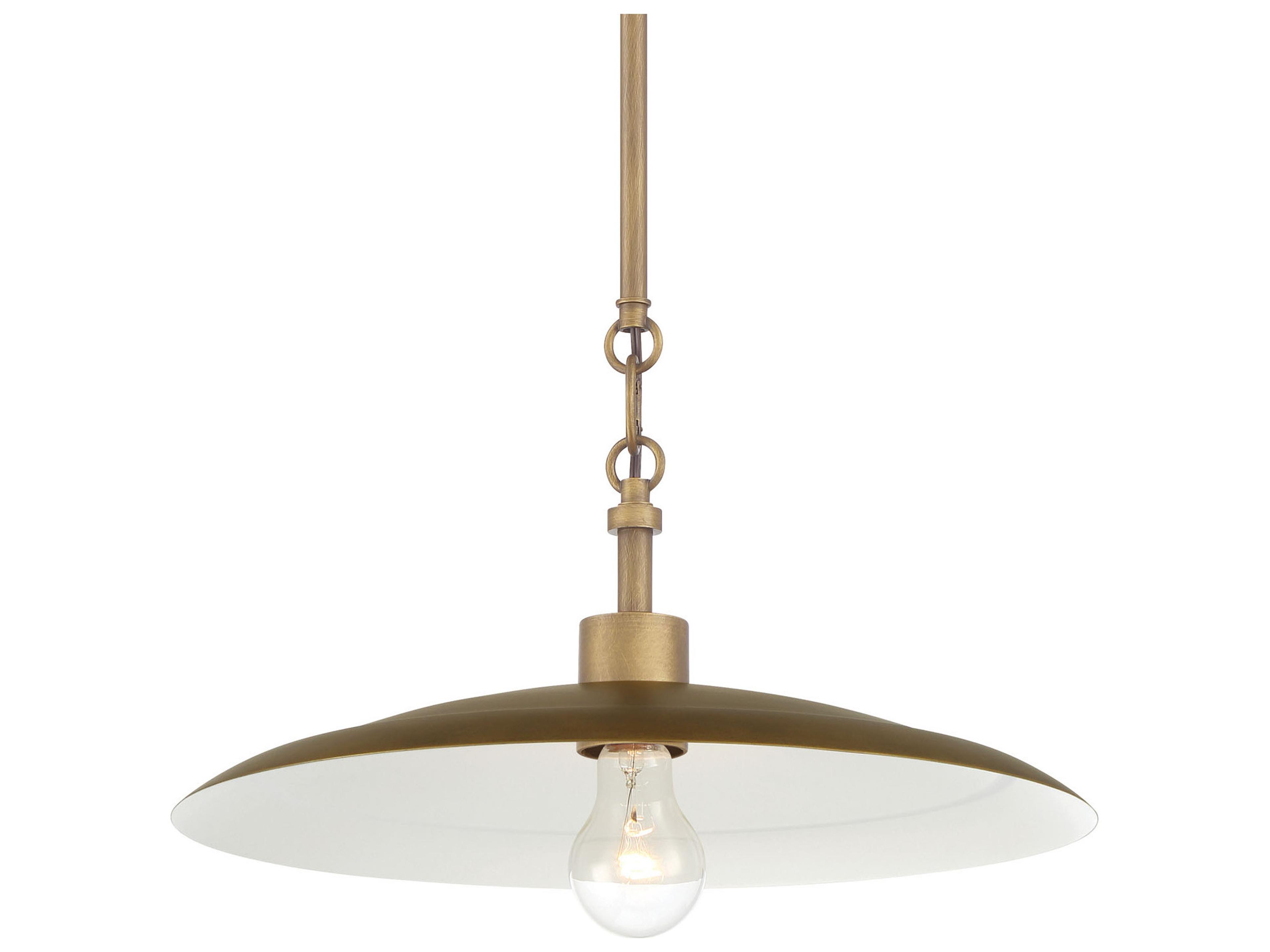 Minka Lavery York 1-Light Natural Brass Dome Pendant