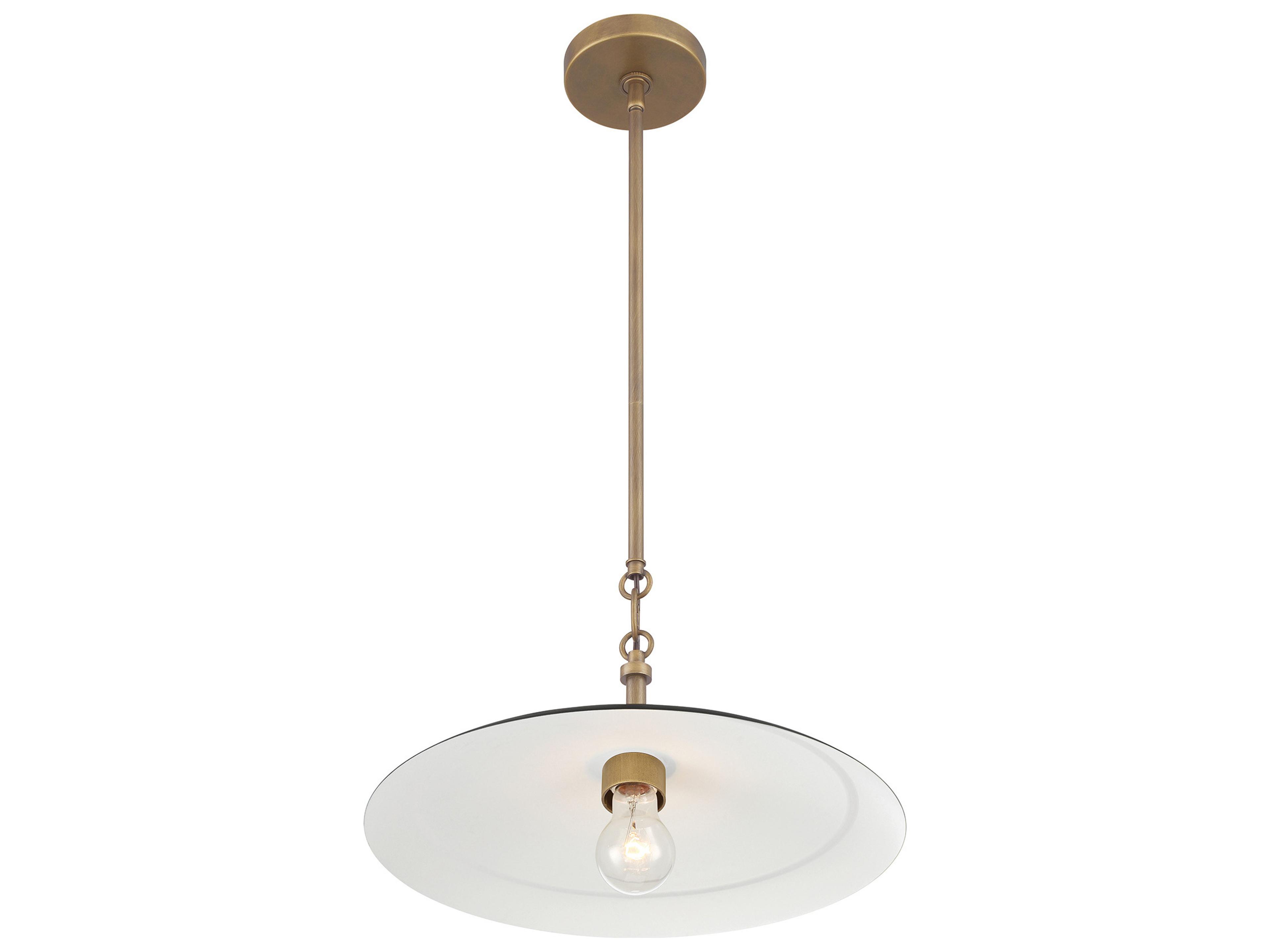 Minka Lavery York 1-Light Natural Brass Dark Matte Coal Dome Pendant